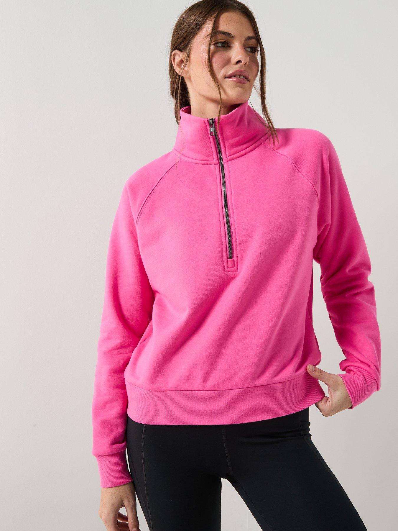 Gym + Coffee: Womens Training Clubhouse Quarter Zip - Pink