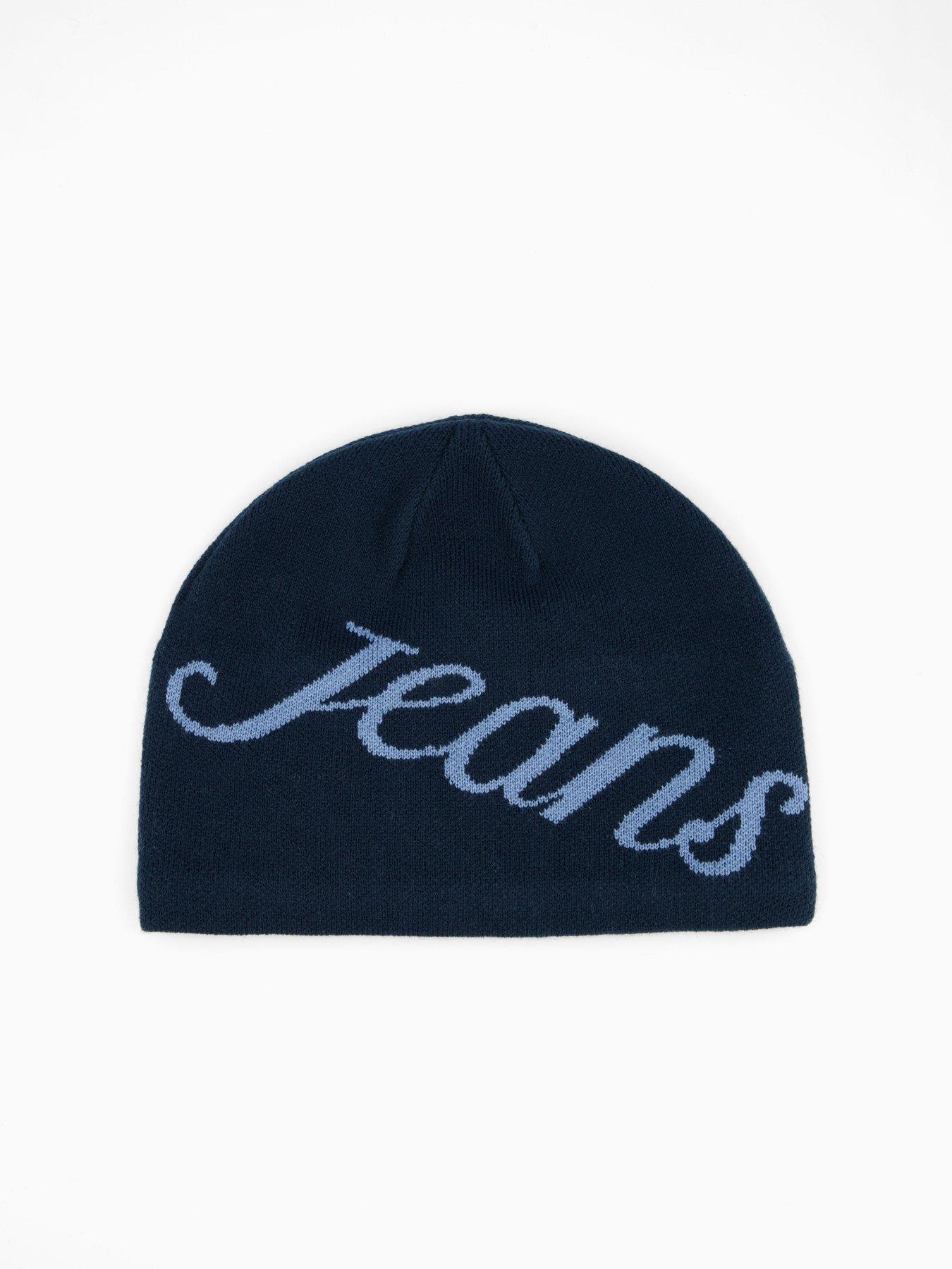 Image 2 of 4 of Tommy Jeans Script Skull Beanie Hat - Navy