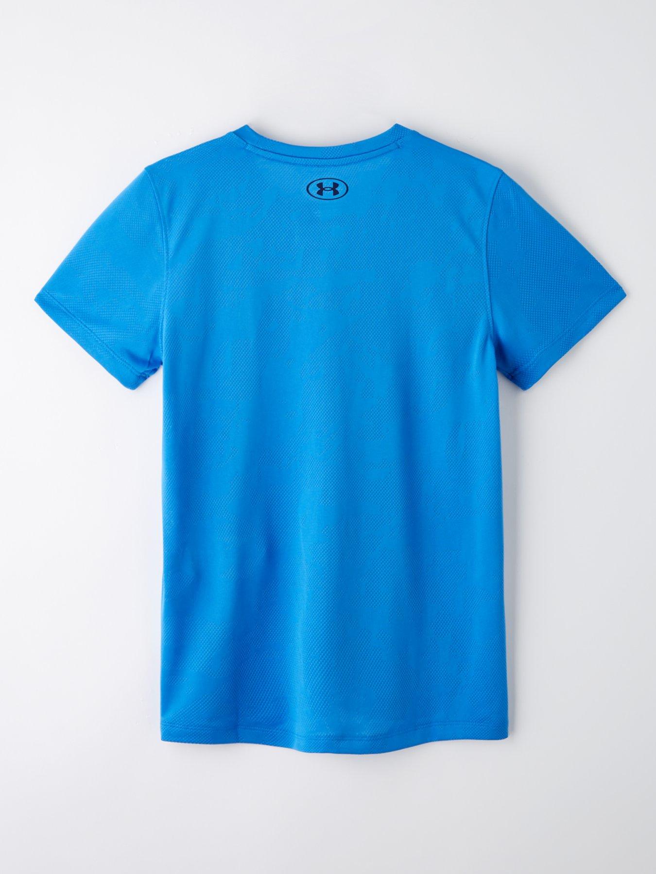 Image 2 of 4 of UNDER ARMOUR Junior Boys Training Tech Vent Jacquard T-Shirt - Blue