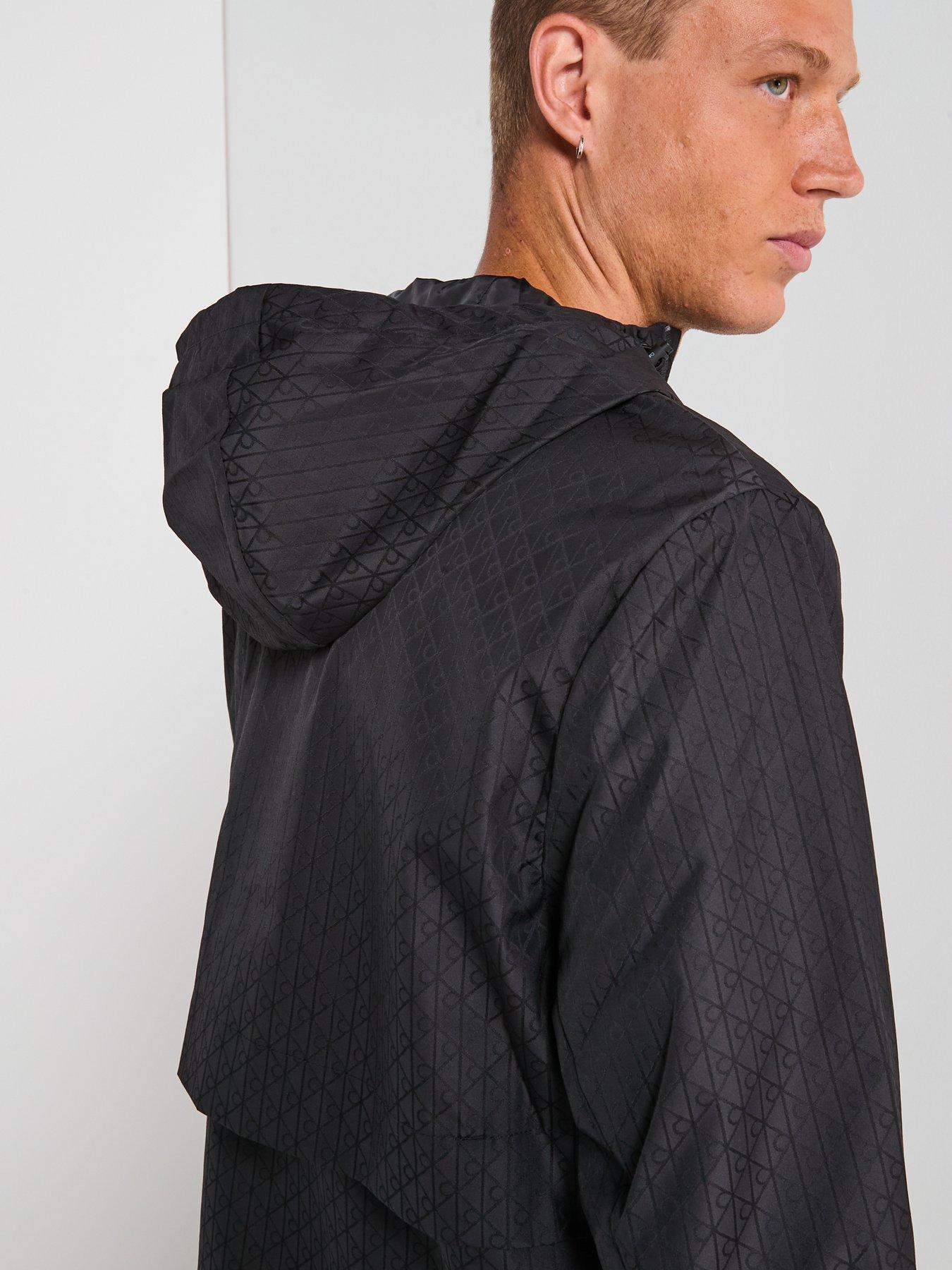 Image 2 of 6 of Calvin Klein Jeans All Over Print Monochrome Windbreaker Jacket - Black