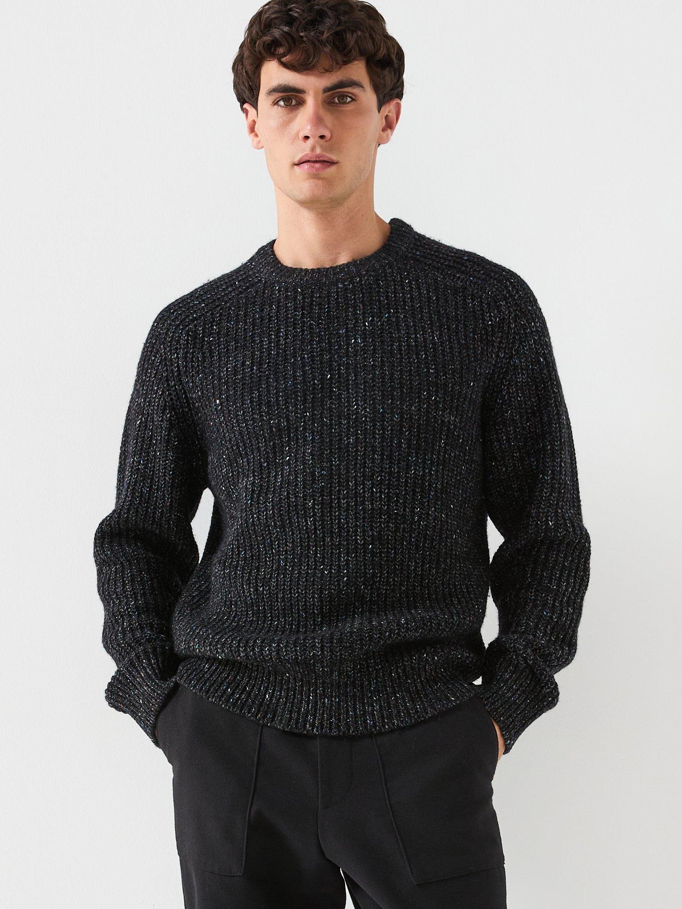 Image 6 of 6 of Calvin Klein Jeans Novelty Yarn Raglan Crew Knitted Jumper - Black