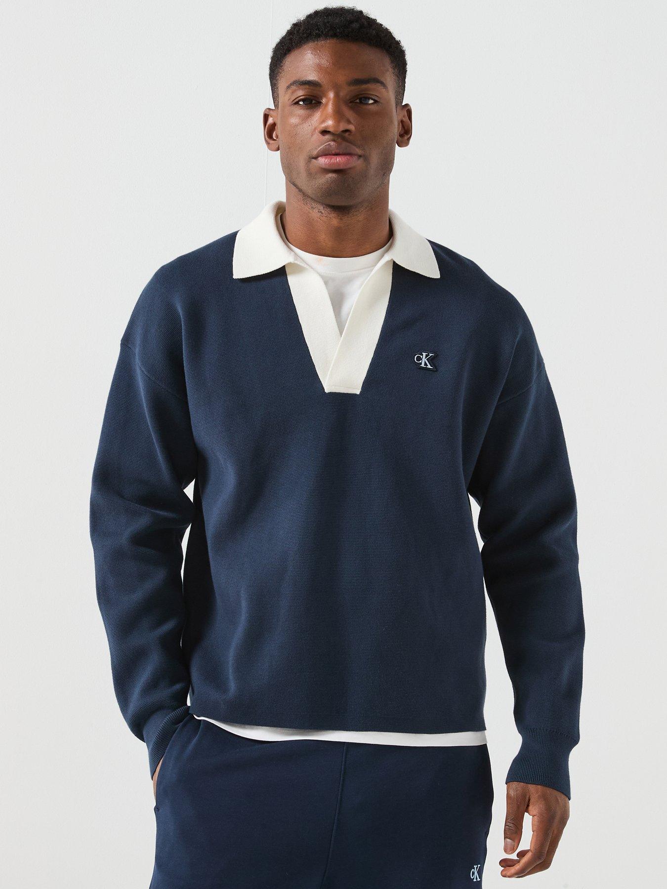 Calvin Klein Jeans Ls Solid Oversized Johnny Collar Knitted Jumper