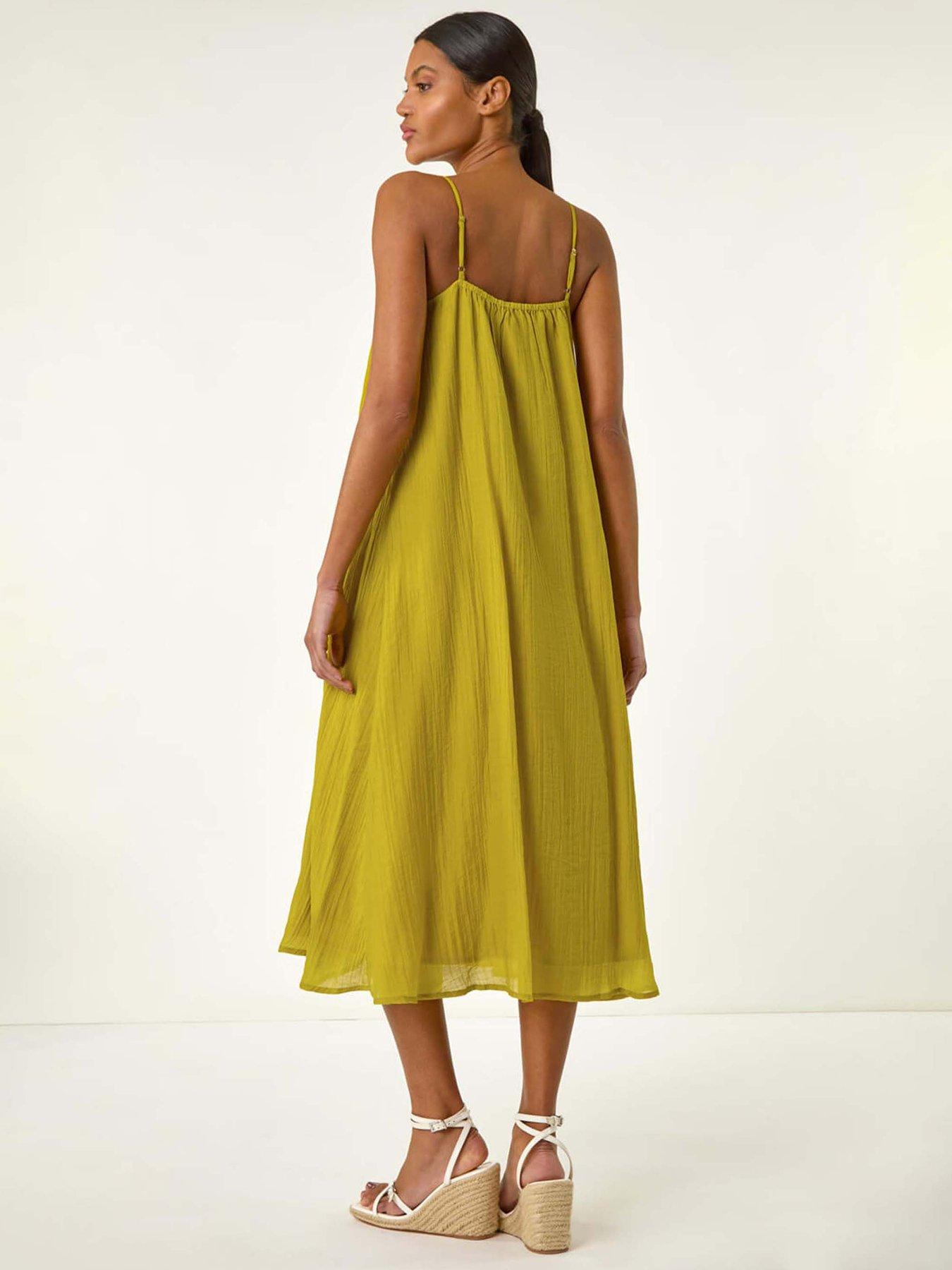 strapless open back dress Pleated V-Neck Long Sleeve Swing Dress