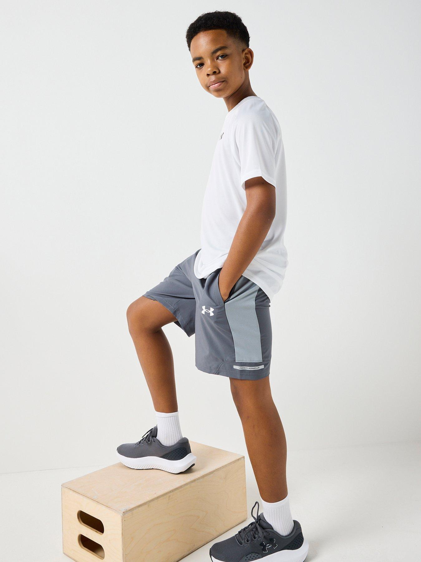 UNDER ARMOUR Junior Boys Training Tech Utility Woven Shorts - Grey