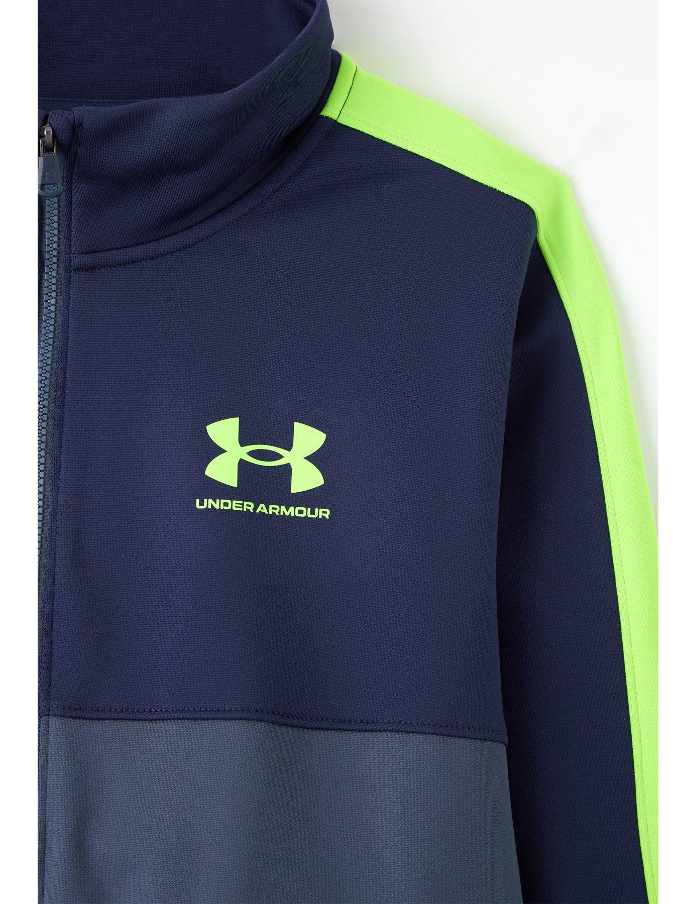 Image 3 of 6 of UNDER ARMOUR Junior Boys Training Rival Colourblock Knit Tracksuit - Grey