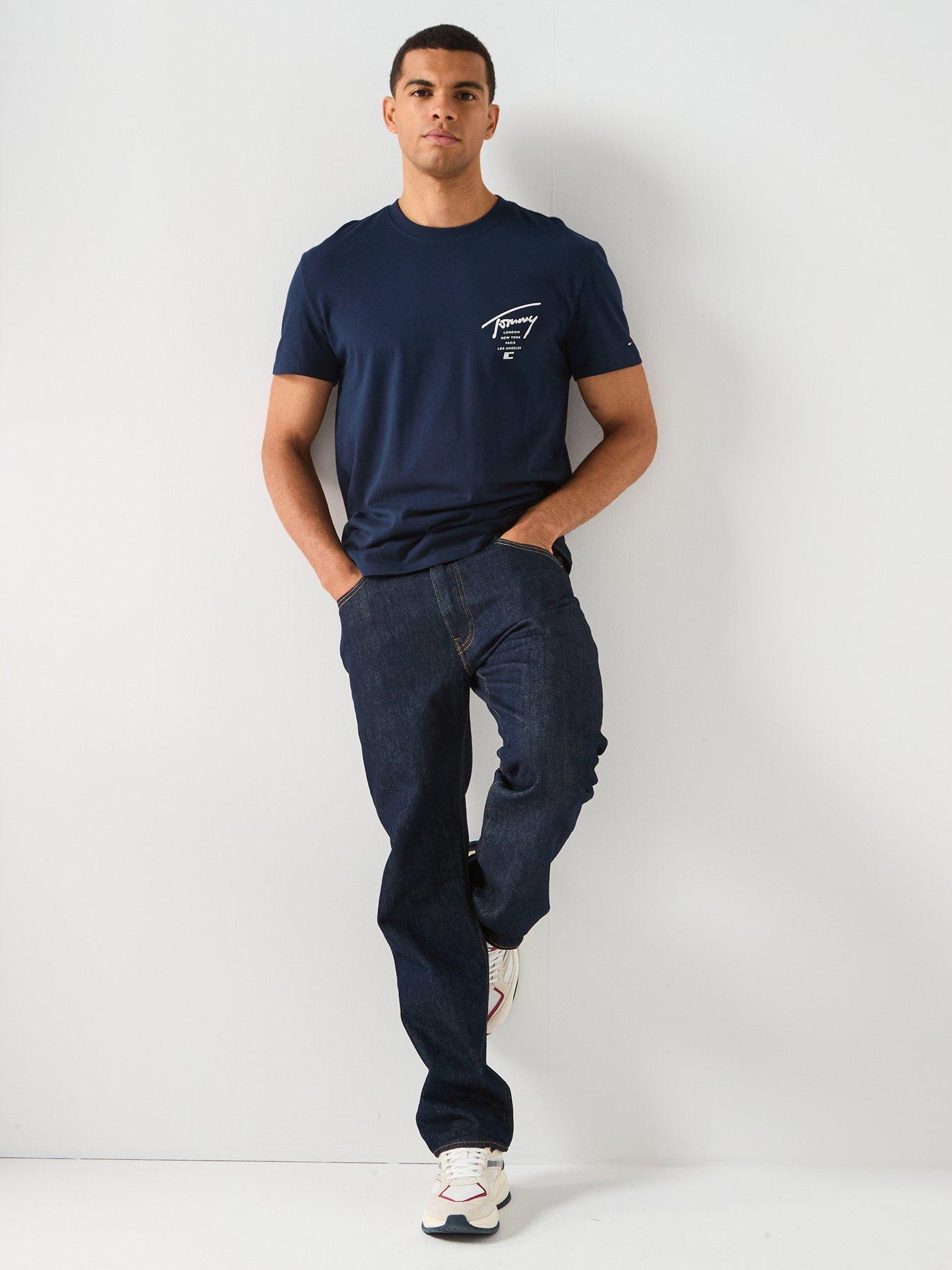 Image 3 of 4 of Tommy Jeans Regular Sign City Back Print T-Shirt - Navy