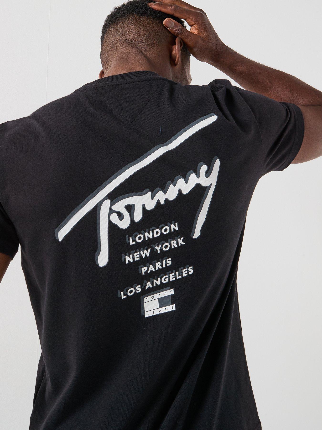 Image 4 of 6 of Tommy Jeans Regular Sign City Back Print T-Shirt - Black