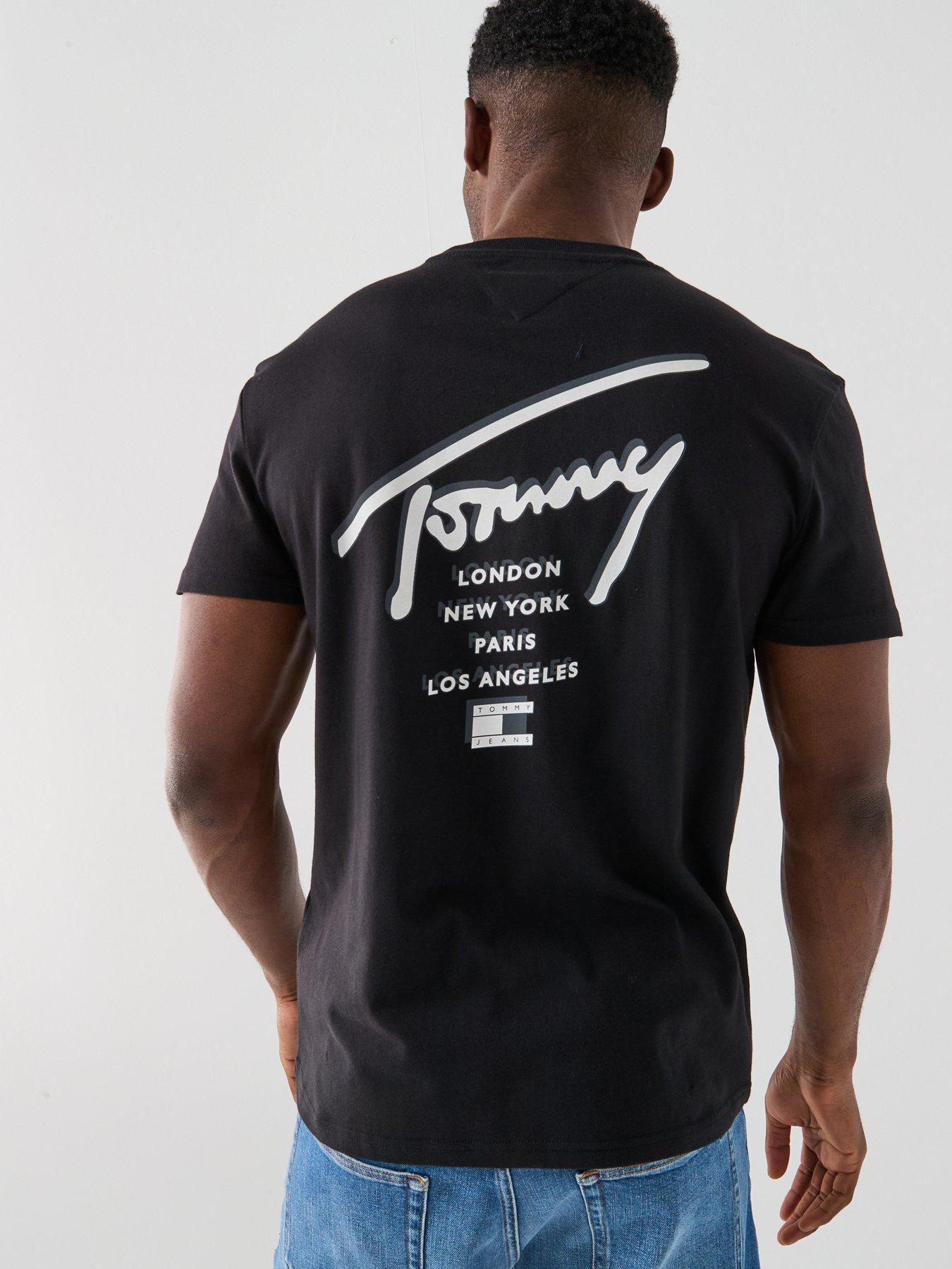 Image 6 of 6 of Tommy Jeans Regular Sign City Back Print T-Shirt - Black