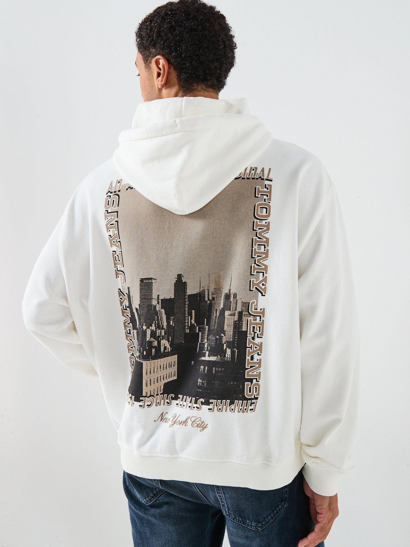 Tommy Jeans Tjm 90s Washed Boxy Photo City Hoodie - White