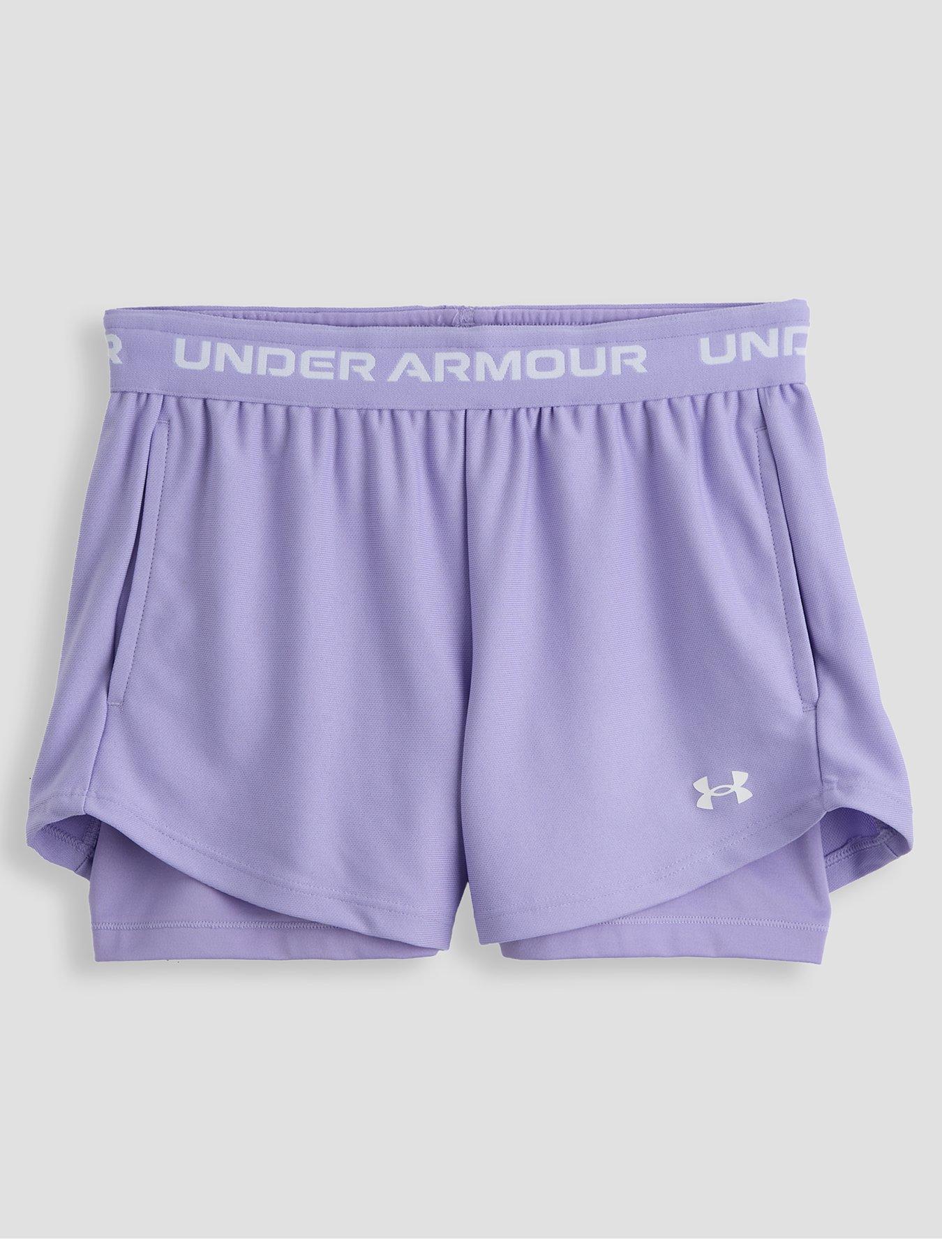 UNDER ARMOUR Junior Girls Training Tech Play Up 2in1 Shorts - Purple
