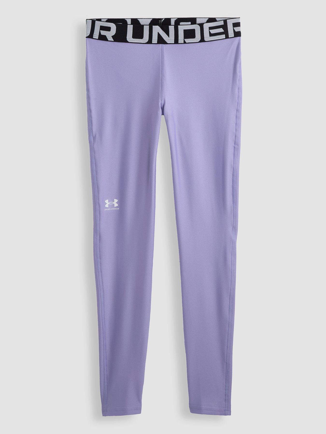UNDER ARMOUR Junior Girls Training Heatgear Tights - Purple