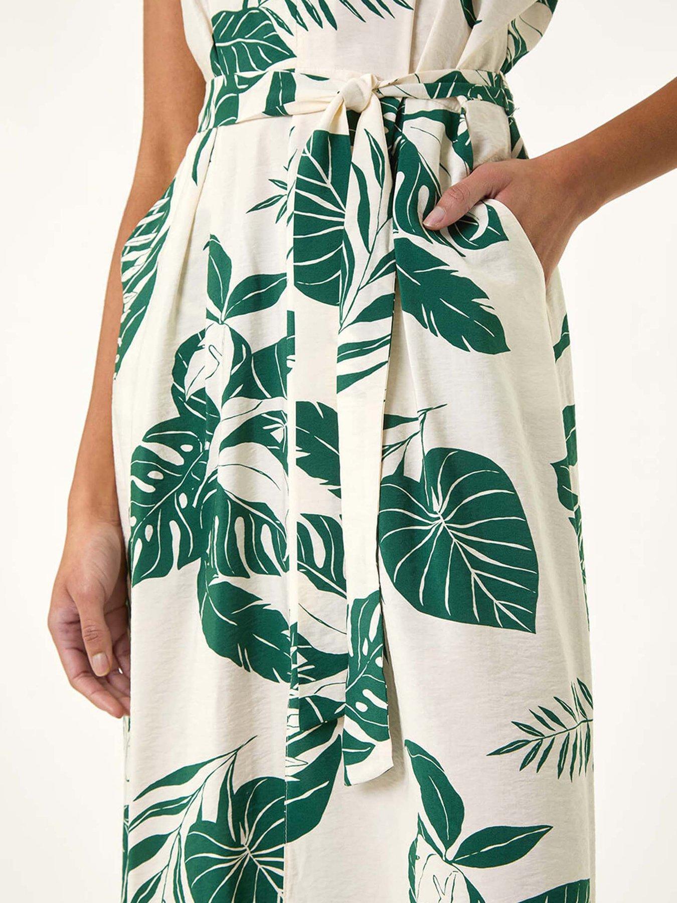 green leaf print dress Camila Coelho Green Faux Leather Tie Side Mini Dress UK S main image 1