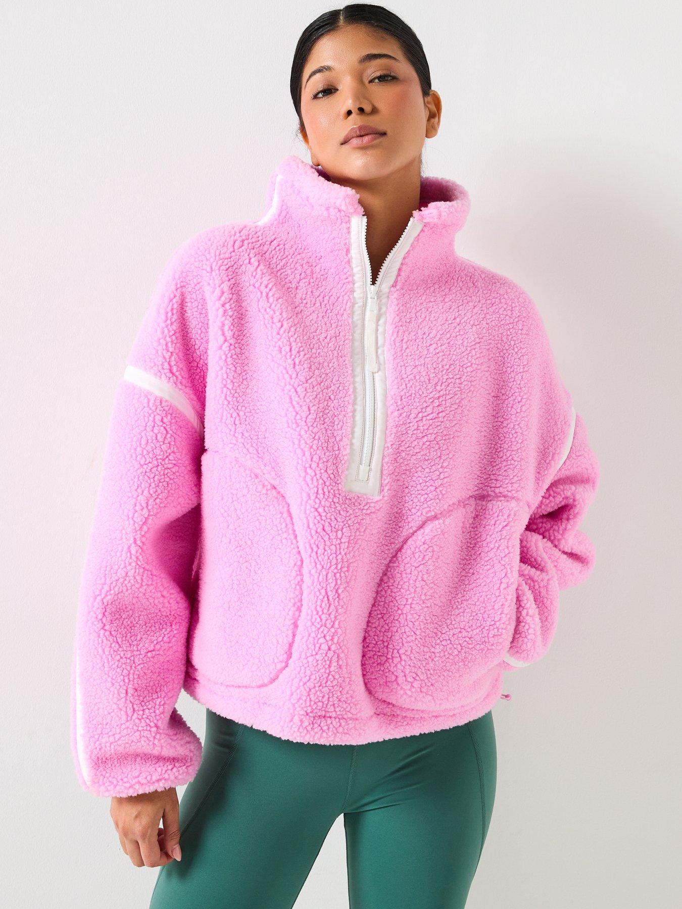 Gym + Coffee Womens Training Industry Half Zip - Pink