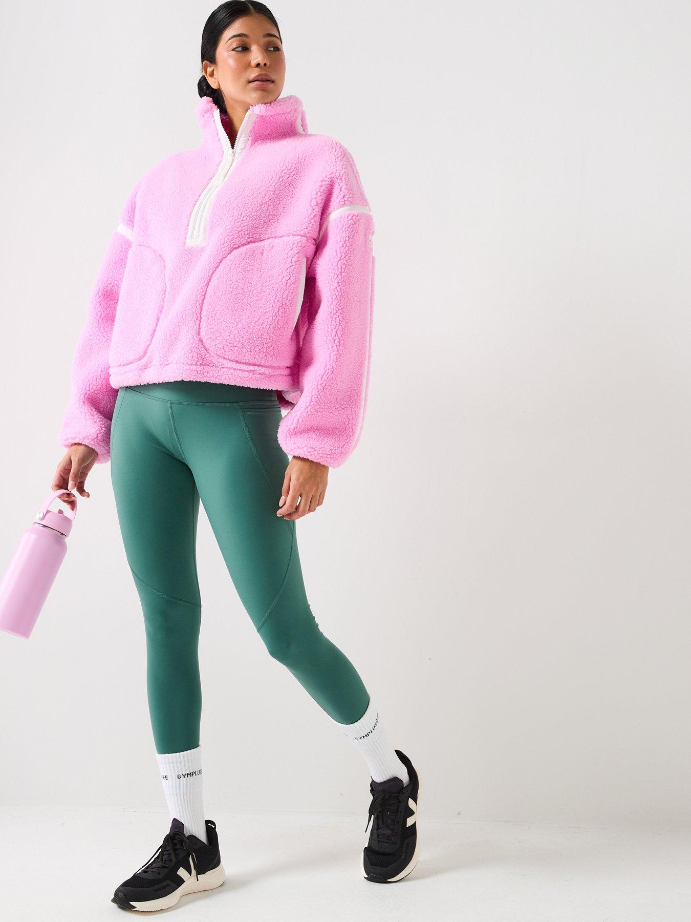 Image 3 of 6 of Gym + Coffee Womens Training Industry Half Zip - Pink