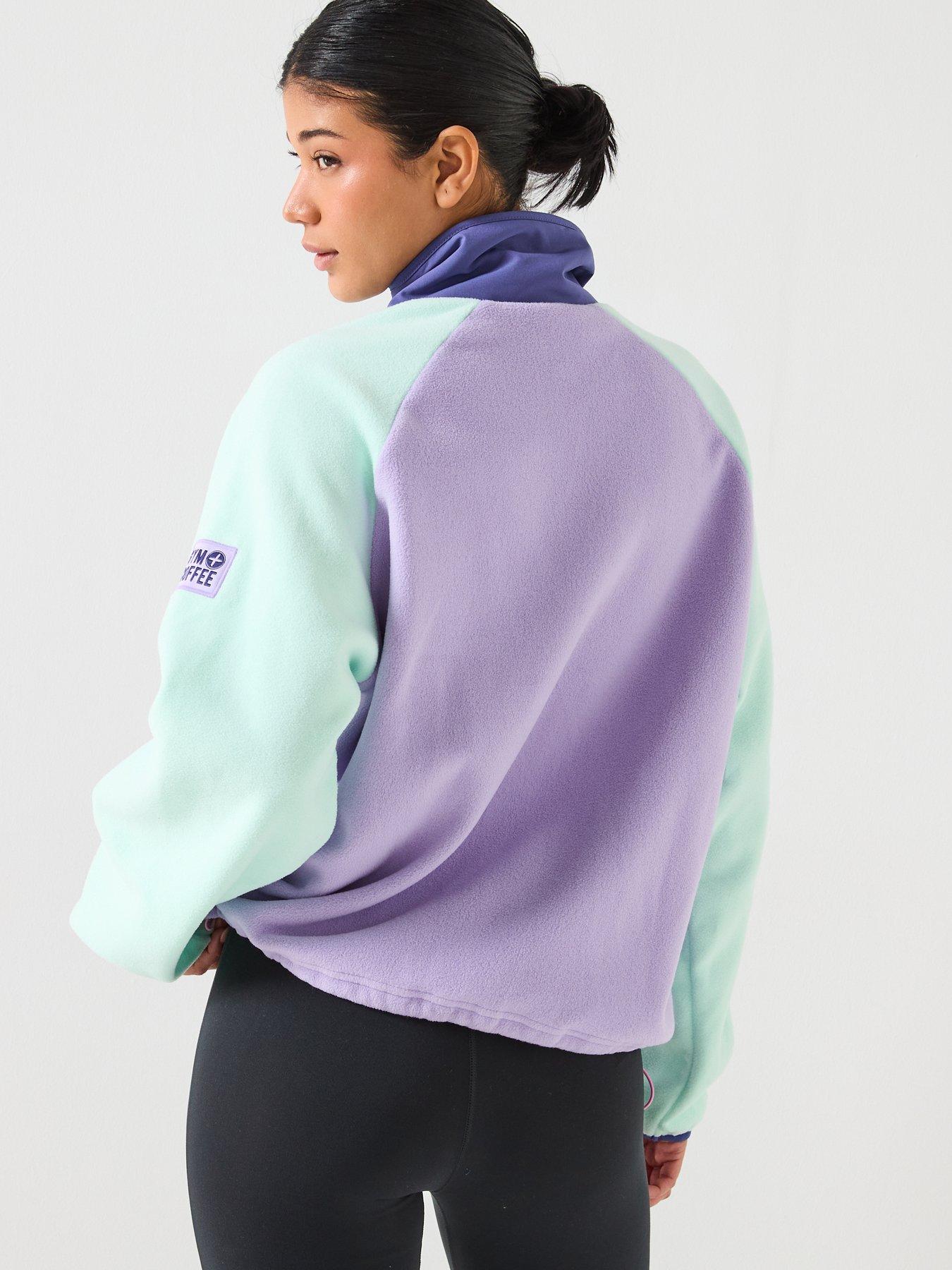 Image 2 of 6 of Gym + Coffee Womens Training Snap Polar Fleece - Purple