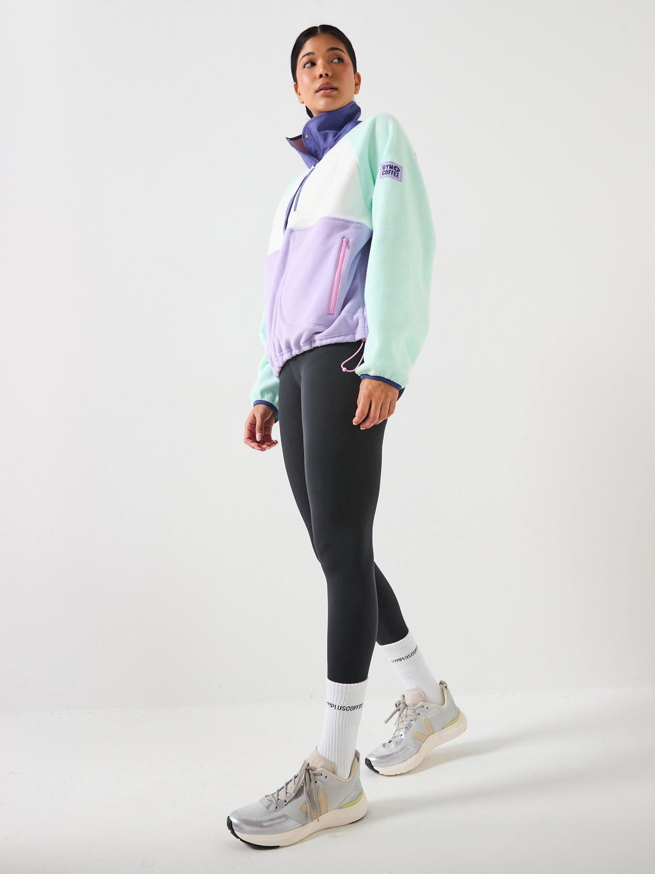 Image 3 of 6 of Gym + Coffee Womens Training Snap Polar Fleece - Purple