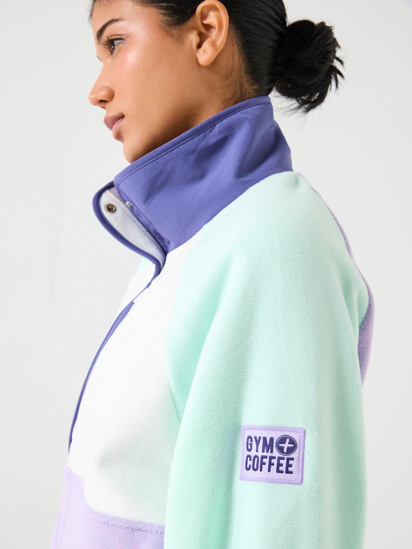 Image 4 of 6 of Gym + Coffee Womens Training Snap Polar Fleece - Purple