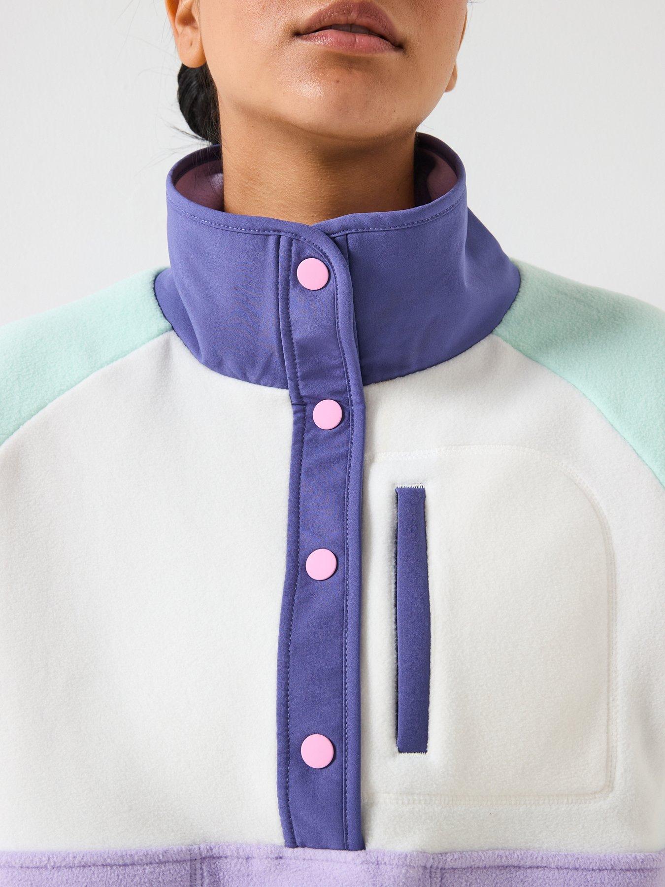 Image 5 of 6 of Gym + Coffee Womens Training Snap Polar Fleece - Purple