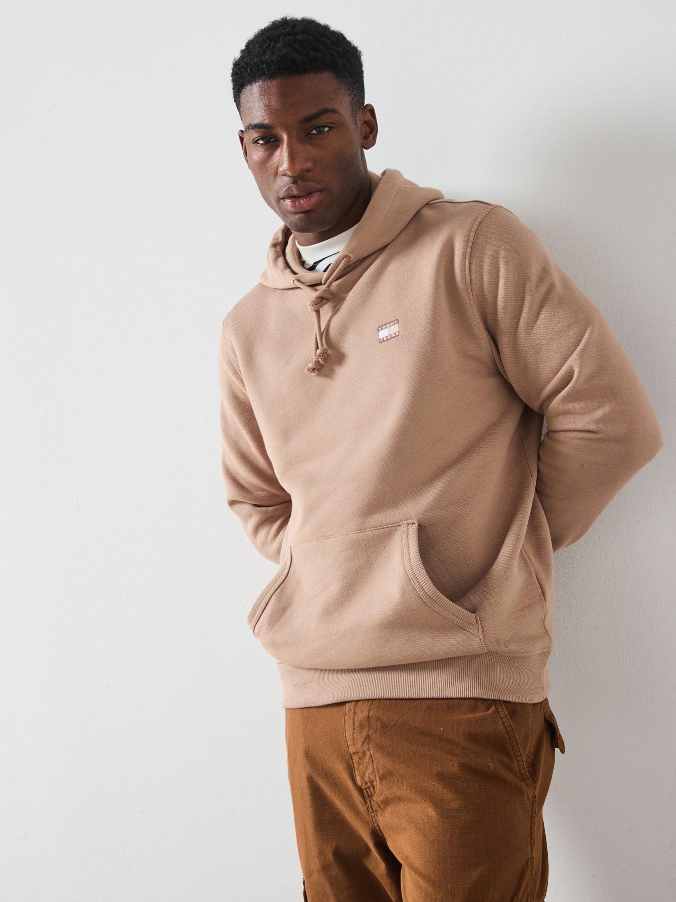 Tommy Jeans Regular Fit Badge Overhead Hoodie - Beige