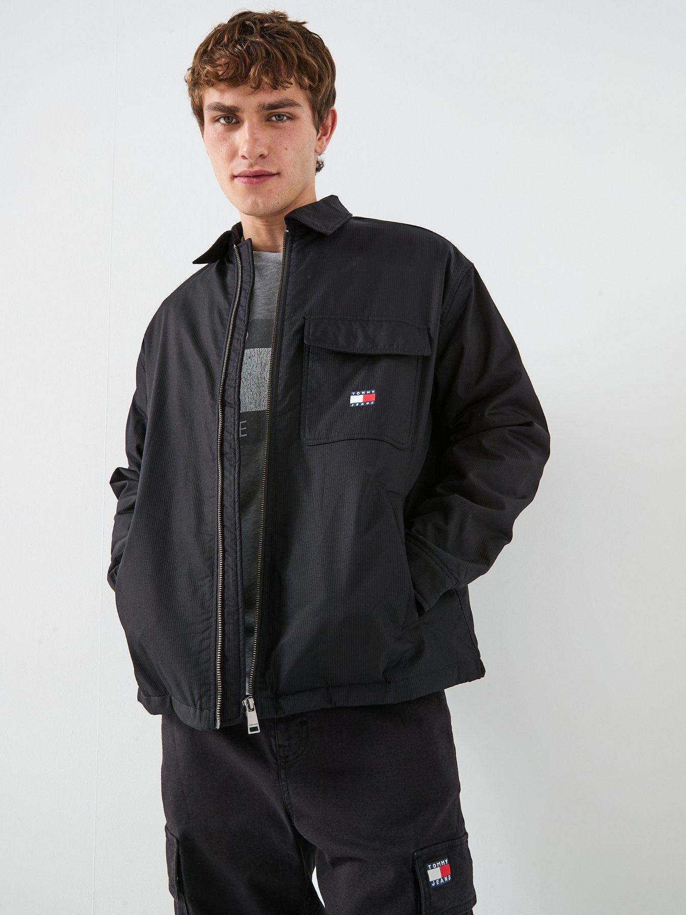 Image 1 of 6 of Tommy Jeans Regular Cord Shirt Jacket - Black