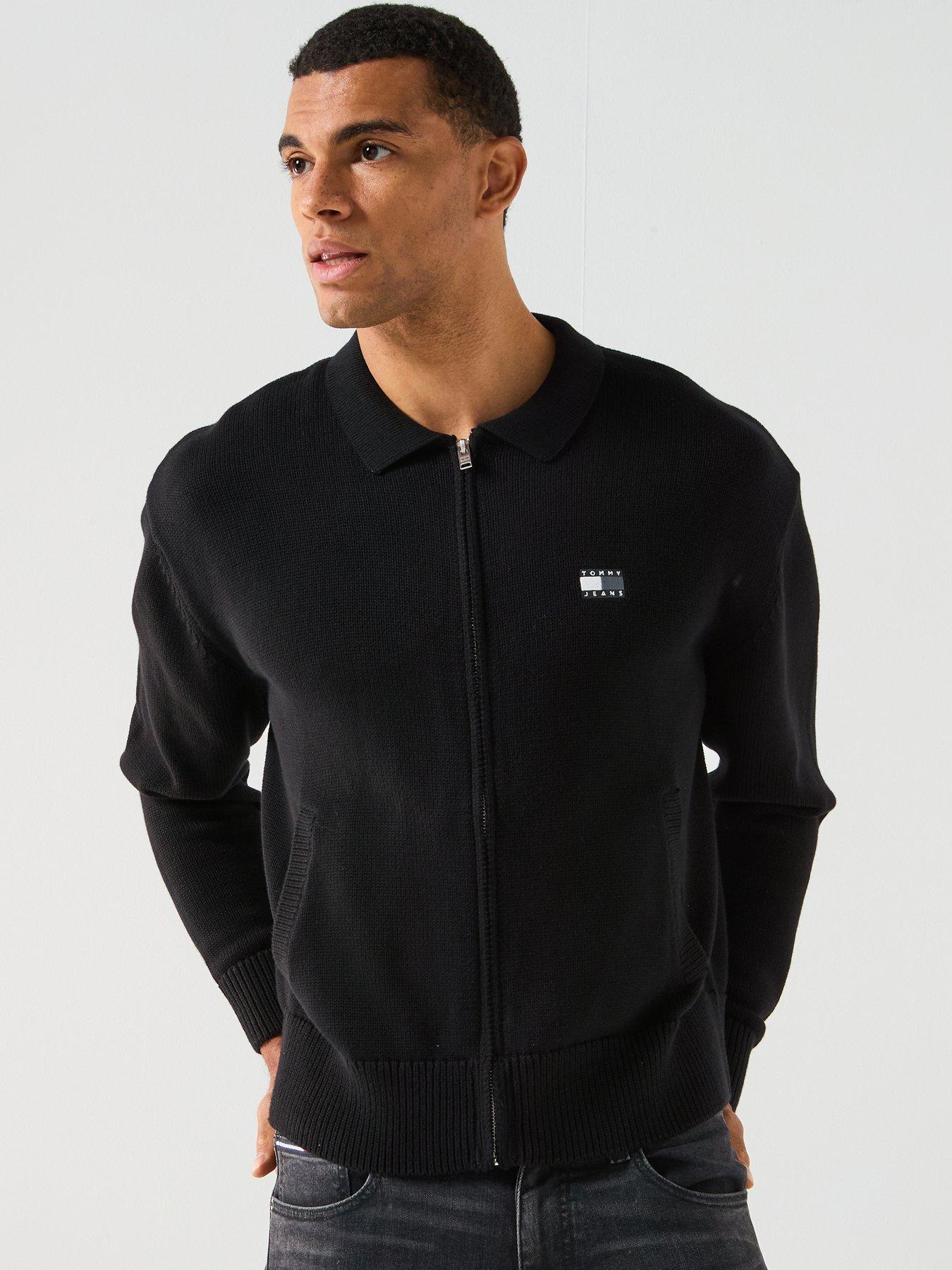 Tommy Jeans Relaxed Zip Through Knitted Sweatshirt - Black