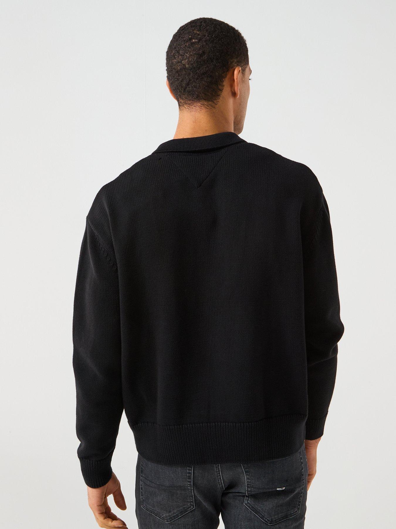 Image 2 of 6 of Tommy Jeans Relaxed Zip Through Knitted Sweatshirt - Black