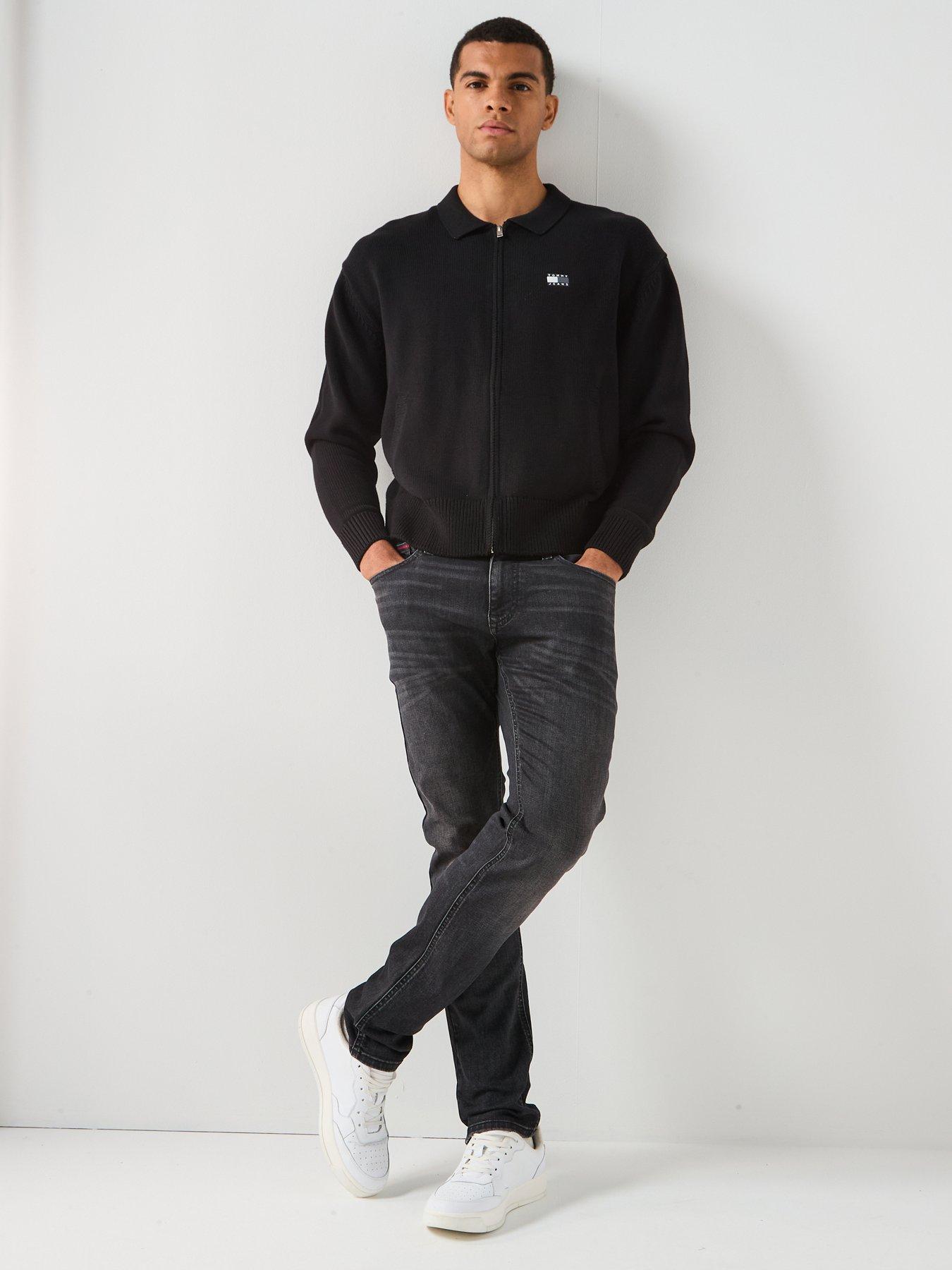 Image 3 of 6 of Tommy Jeans Relaxed Zip Through Knitted Sweatshirt - Black