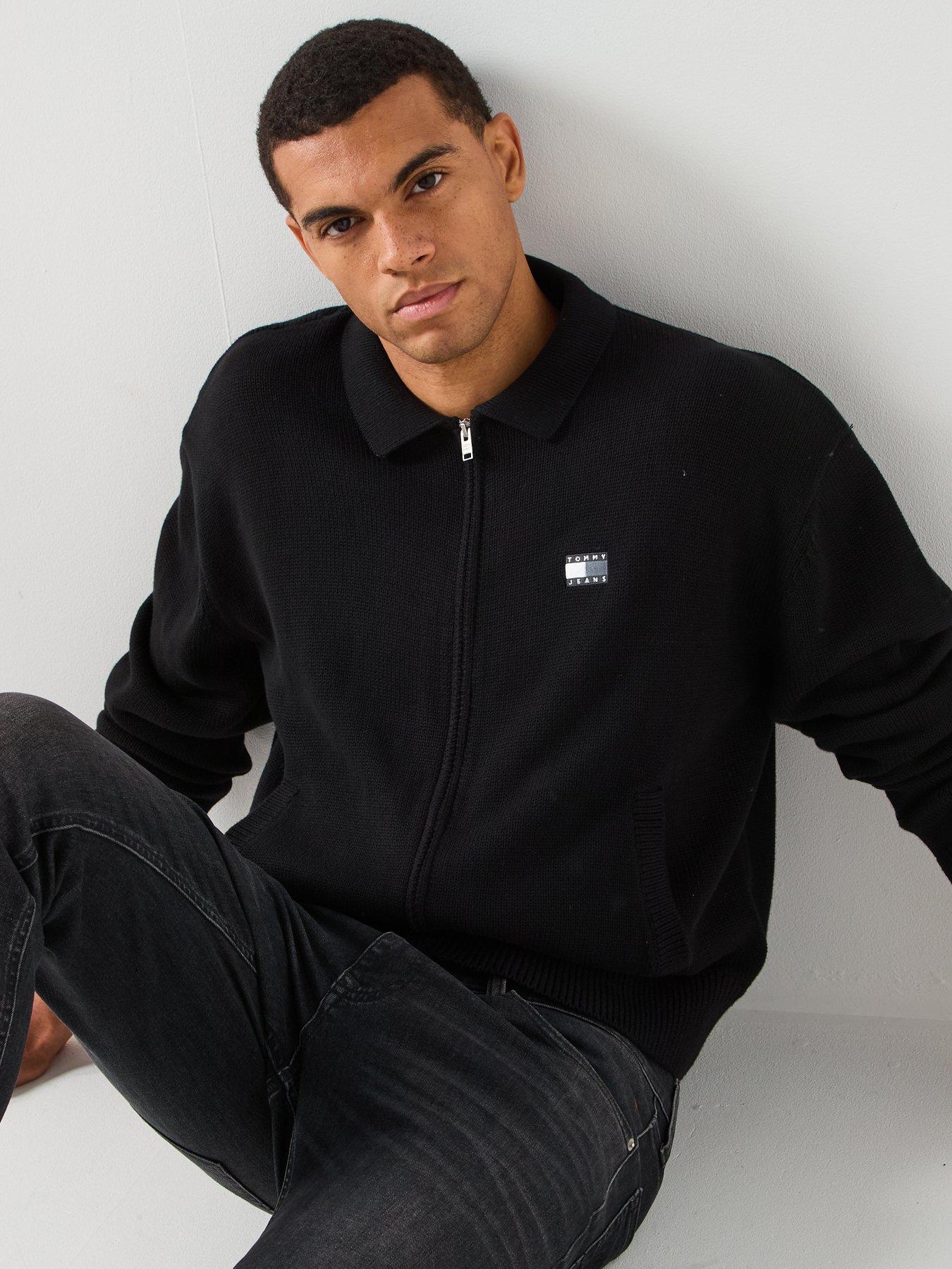 Image 5 of 6 of Tommy Jeans Relaxed Zip Through Knitted Sweatshirt - Black