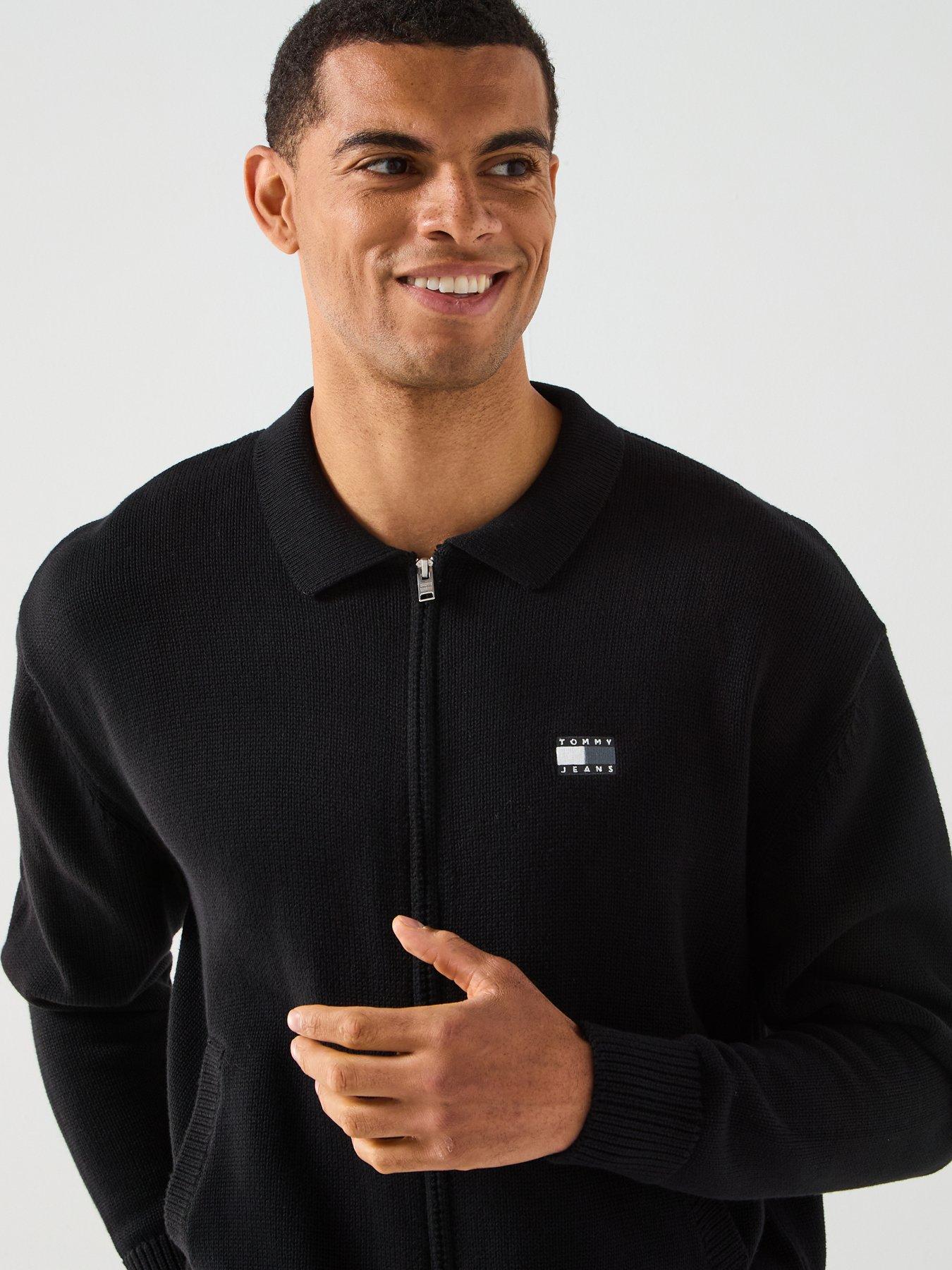 Image 6 of 6 of Tommy Jeans Relaxed Zip Through Knitted Sweatshirt - Black