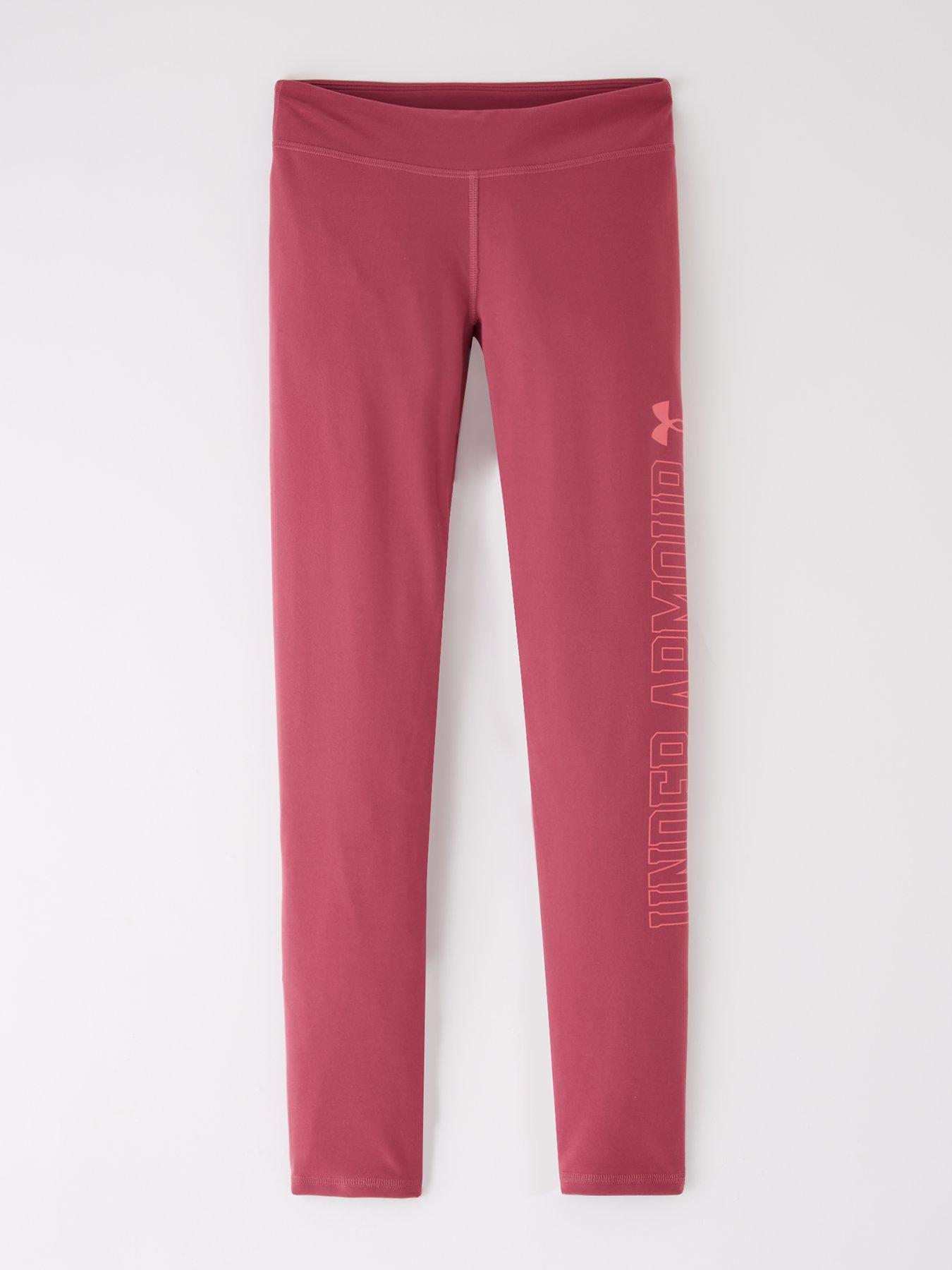undefined Junior Girls Training Motion Branded Tights - Burgundy