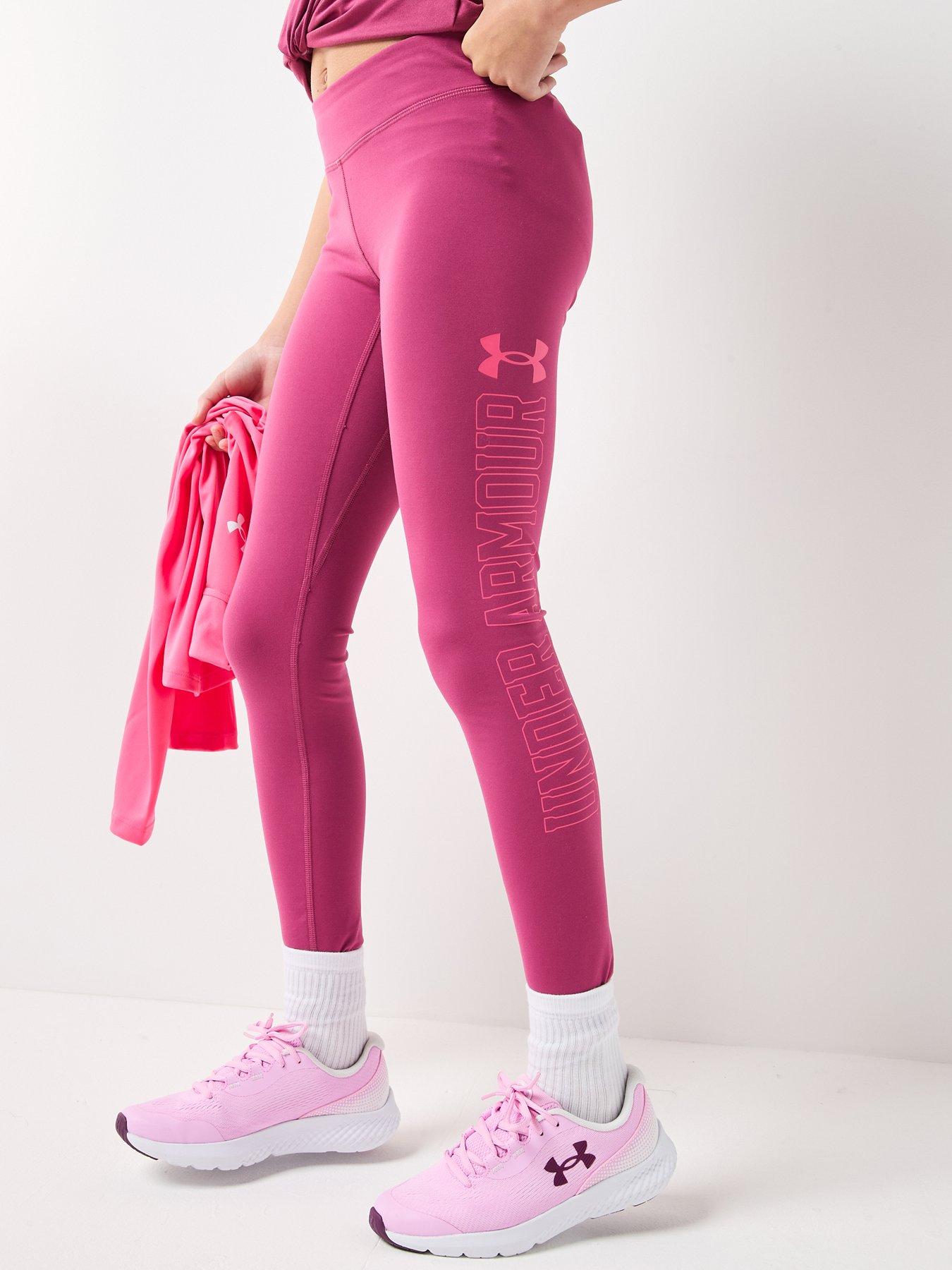 Image 4 of 6 of UNDER ARMOUR Junior Girls Training Motion Branded Tights - Burgundy