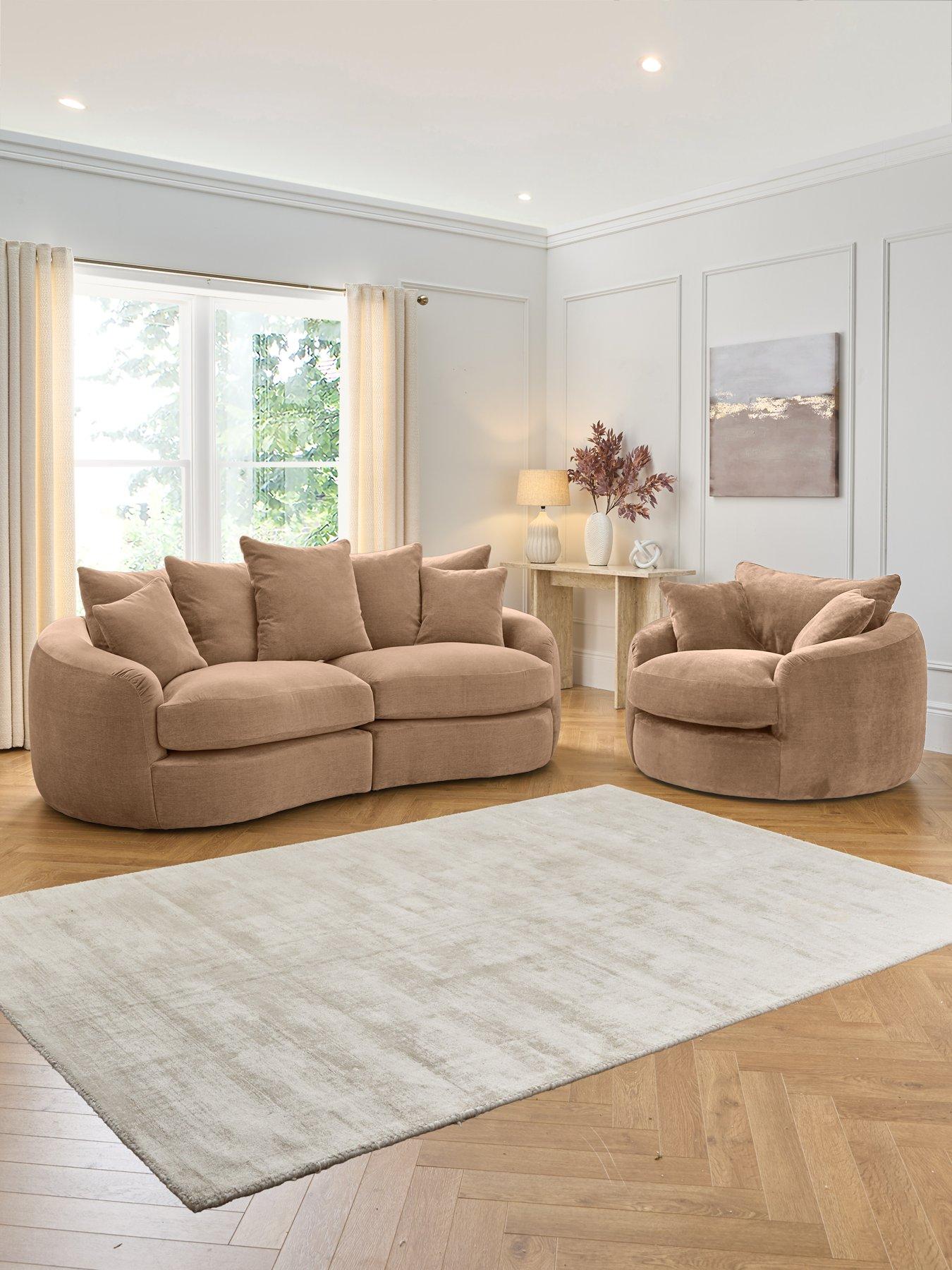 The Very Collection Lovise Scatter 3 Seater Fabric Sofa + Chair - Made to Order in the UK - FSC® Certified