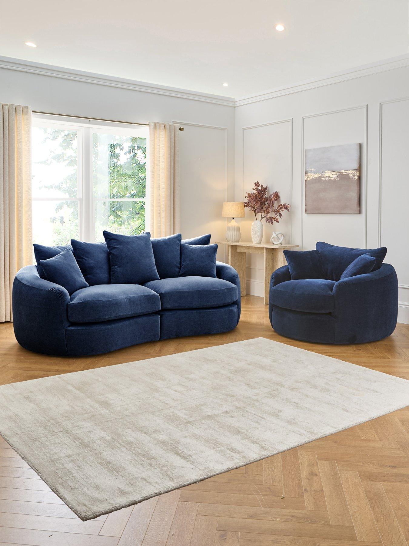 undefined Lovise Scatter 3 Seater Fabric Sofa + Chair