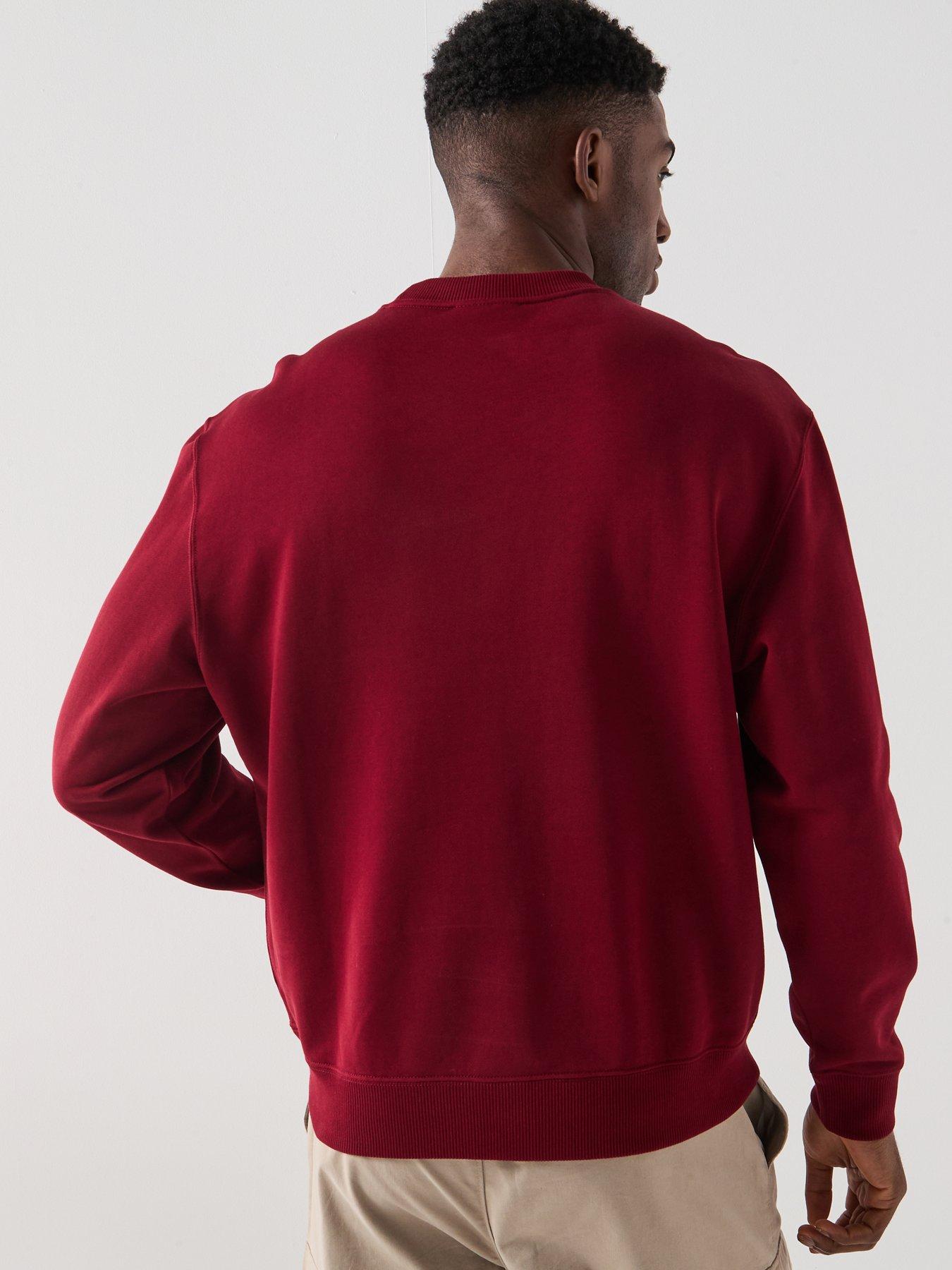 Calvin Klein Jeans Woven Badge Crew Neck Sweatshirt - Dark Red | Very