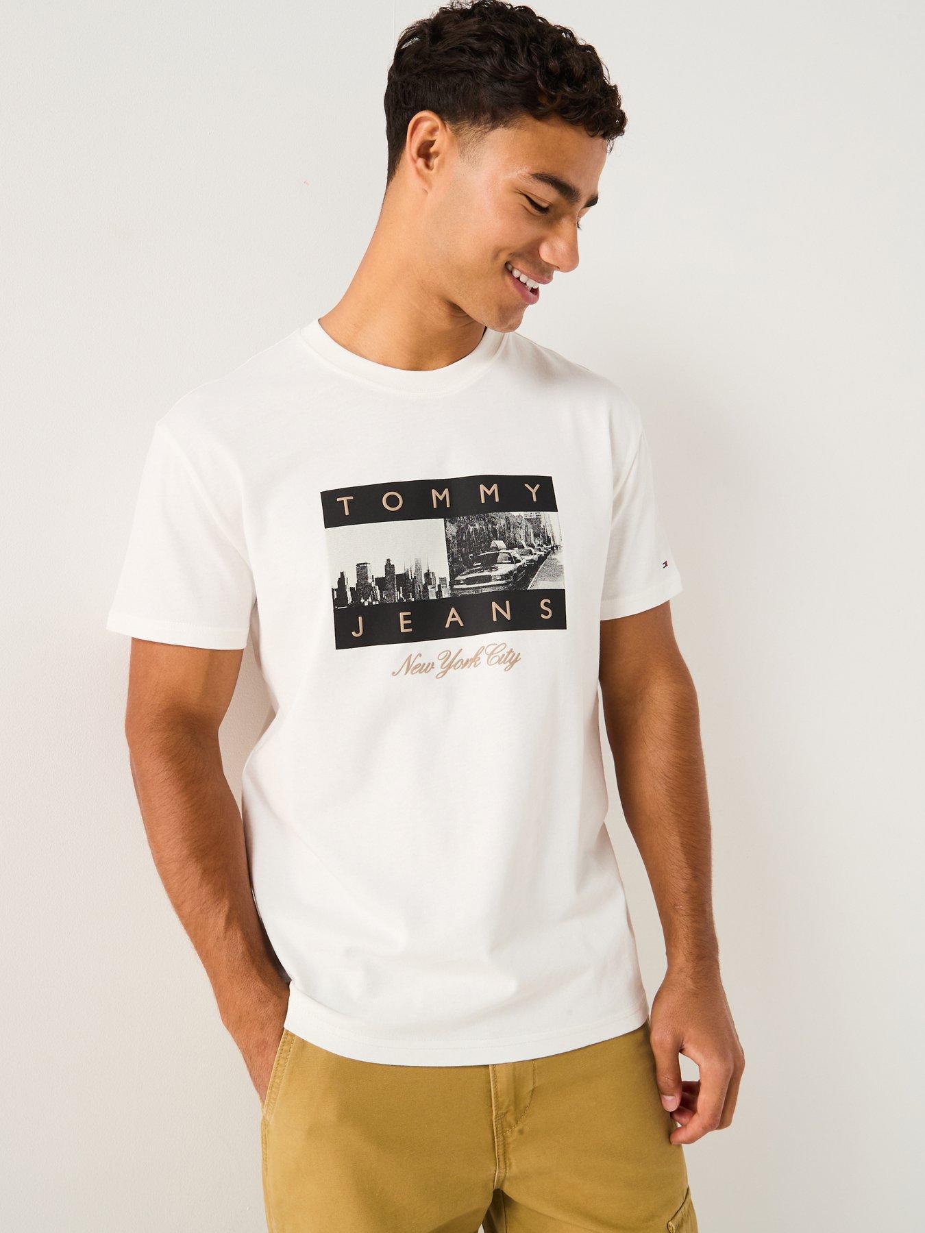 Tommy Jeans Regular Photo Flag T-Shirt - Off White