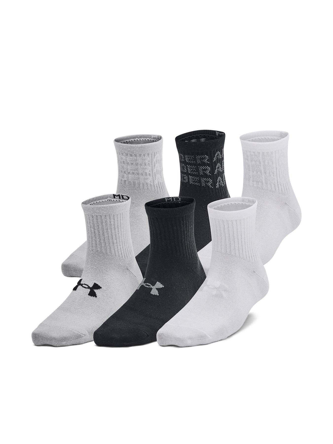 Image 1 of 4 of UNDER ARMOUR Kids Unisex Essential Quarter 6Pack Socks - Black