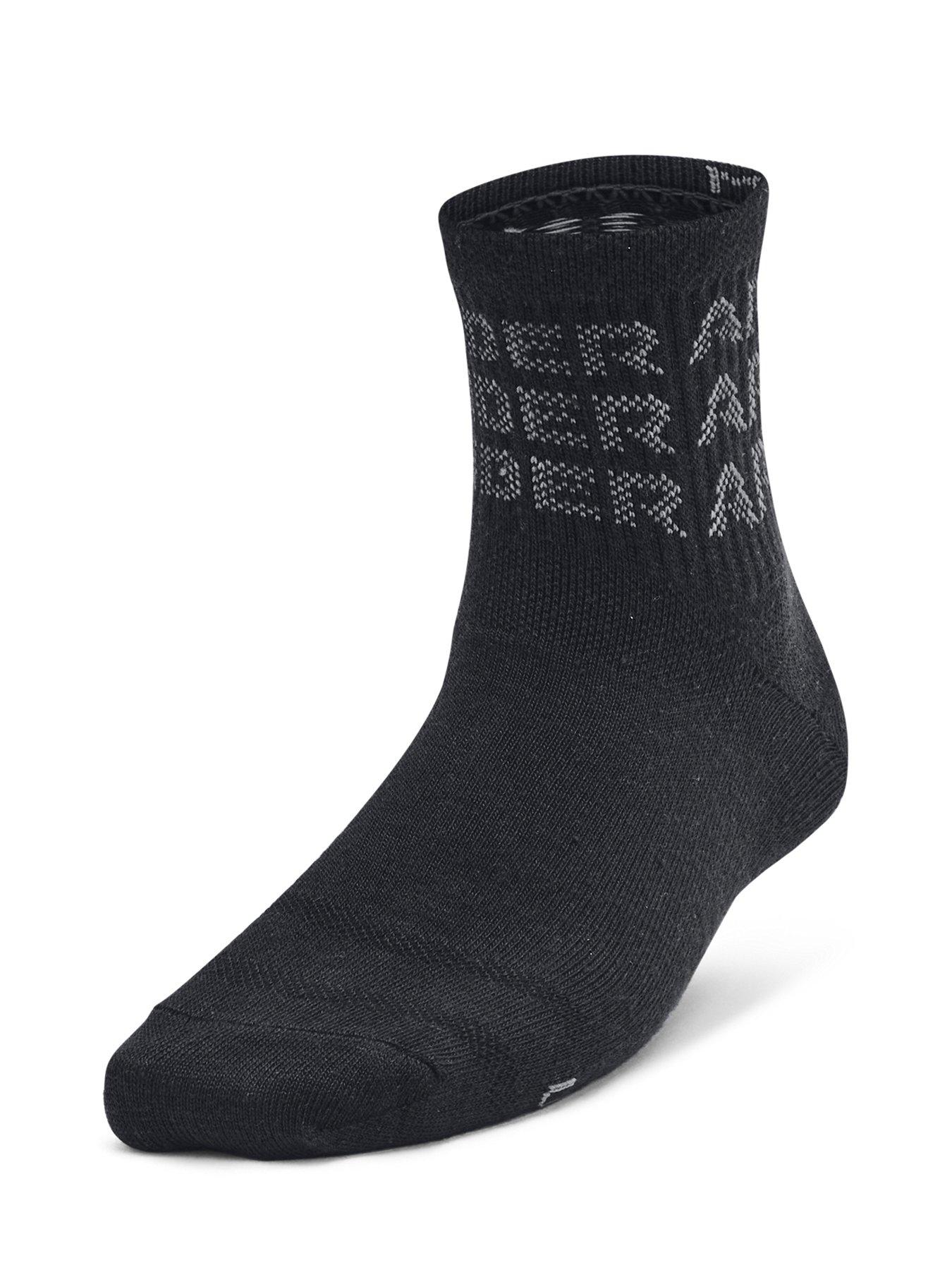 Image 2 of 4 of UNDER ARMOUR Kids Unisex Essential Quarter 6Pack Socks - Black