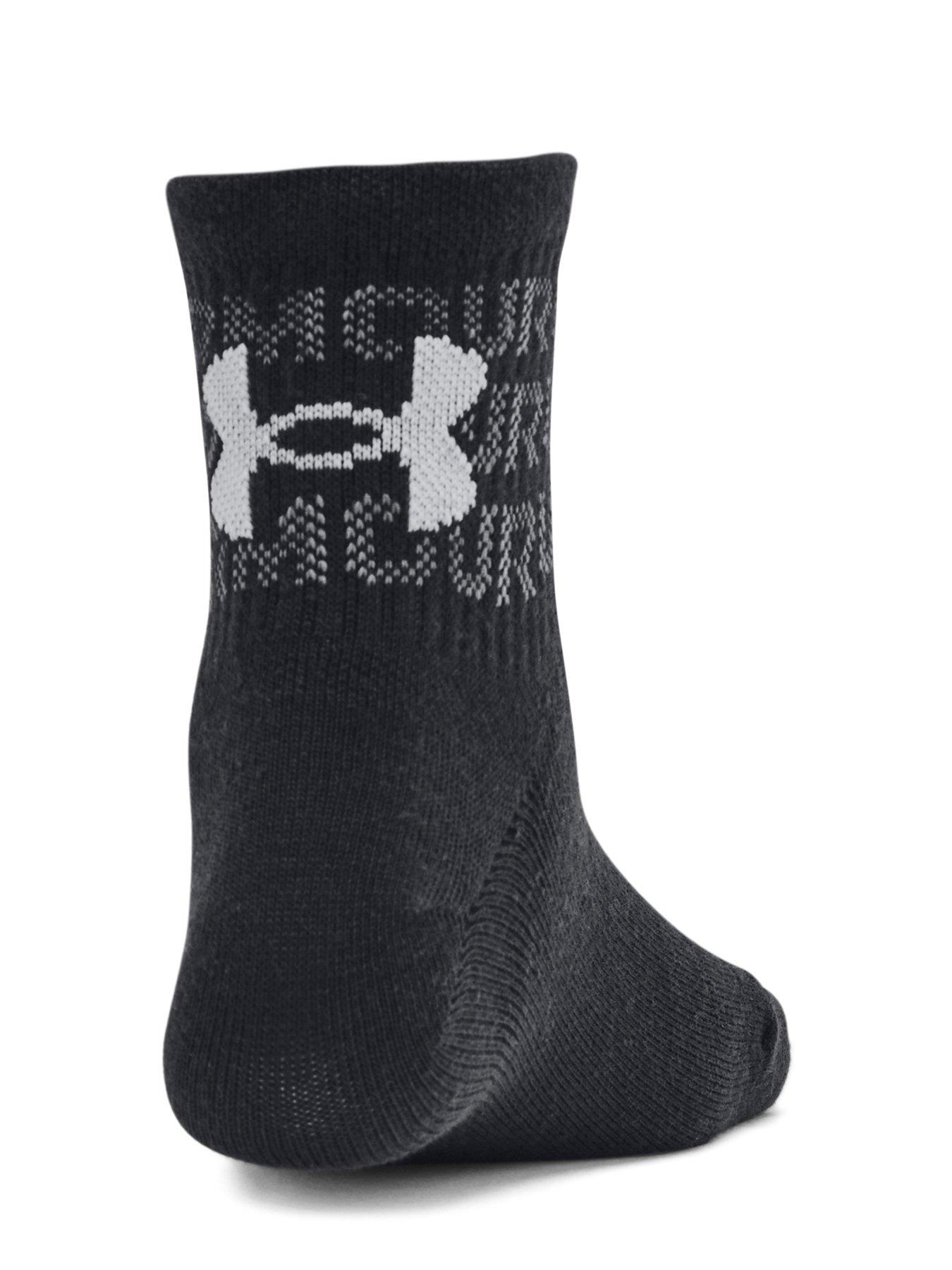 Image 3 of 4 of UNDER ARMOUR Kids Unisex Essential Quarter 6Pack Socks - Black