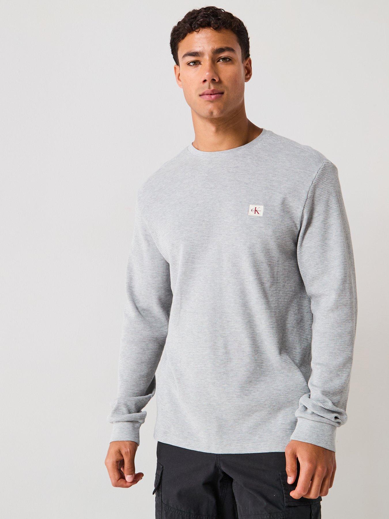 undefined Waffle Badge Long Sleeve T-Shirt - Grey