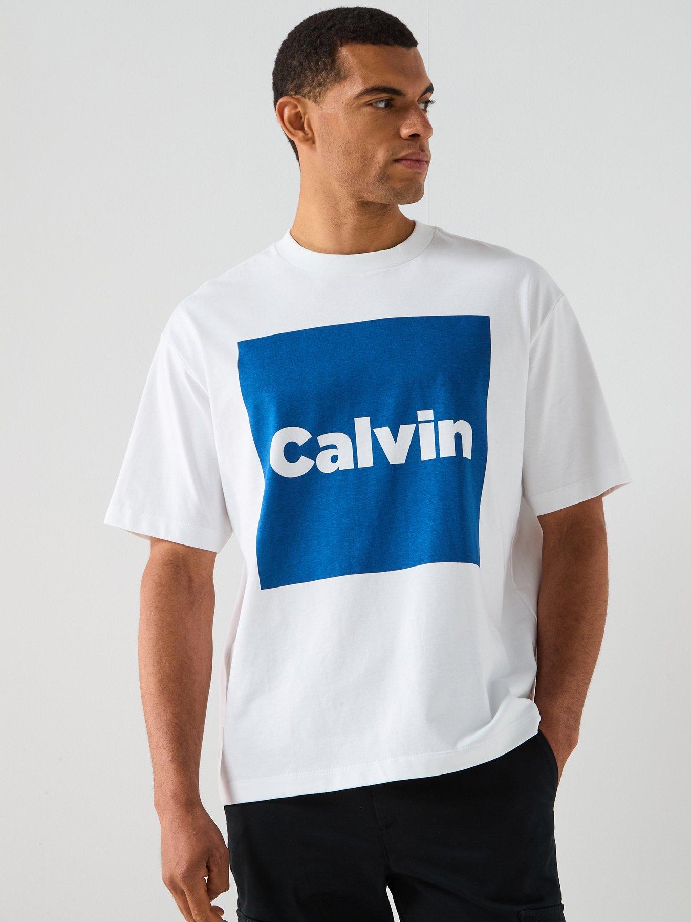 Image 1 of 5 of Calvin Klein Jeans Box Graphic T-Shirts - White