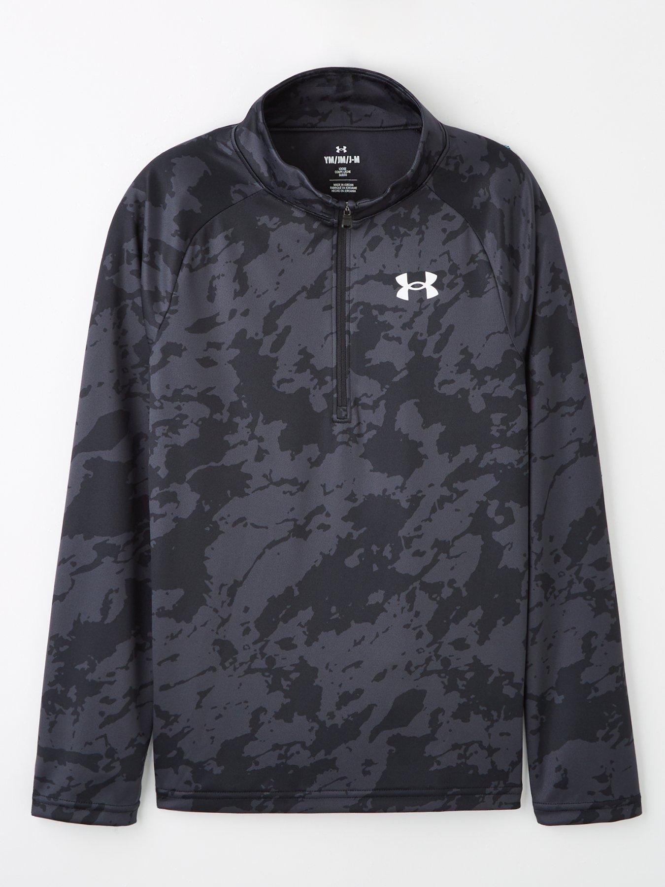 undefined Junior Boys Training Tech 20 1/2 Zip Top - Black