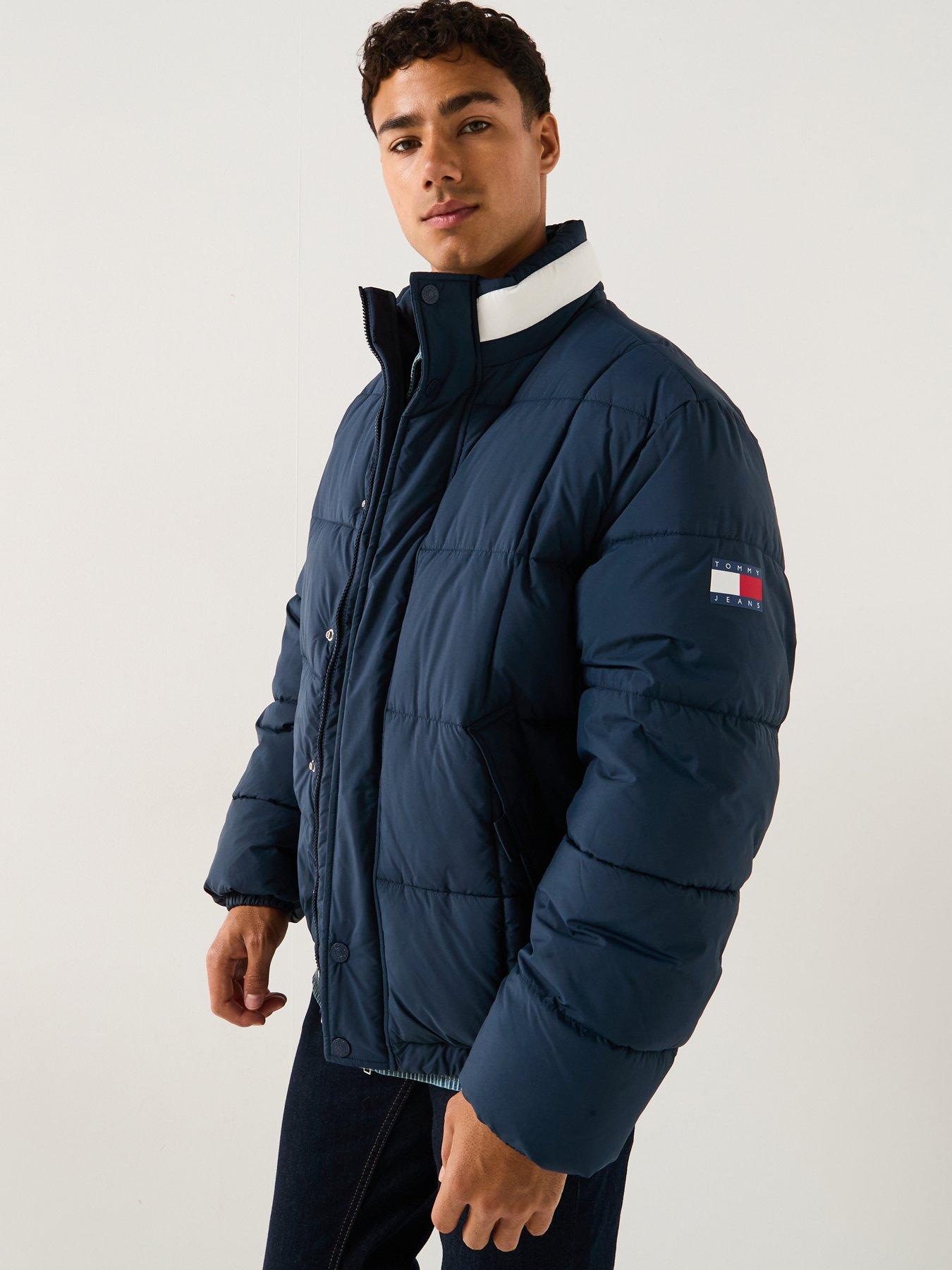 Tommy Jeans Flag Collar Quilted Jacket - Navy