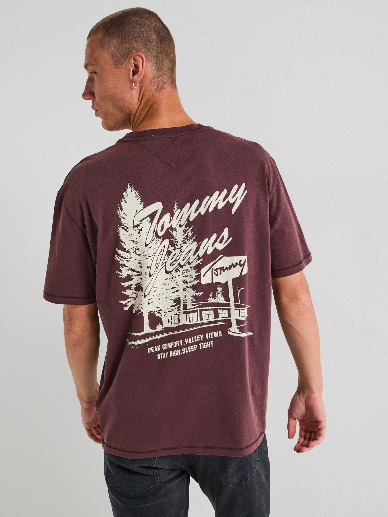 Tommy Jeans Back Graphic Print T-Shirt - Brown