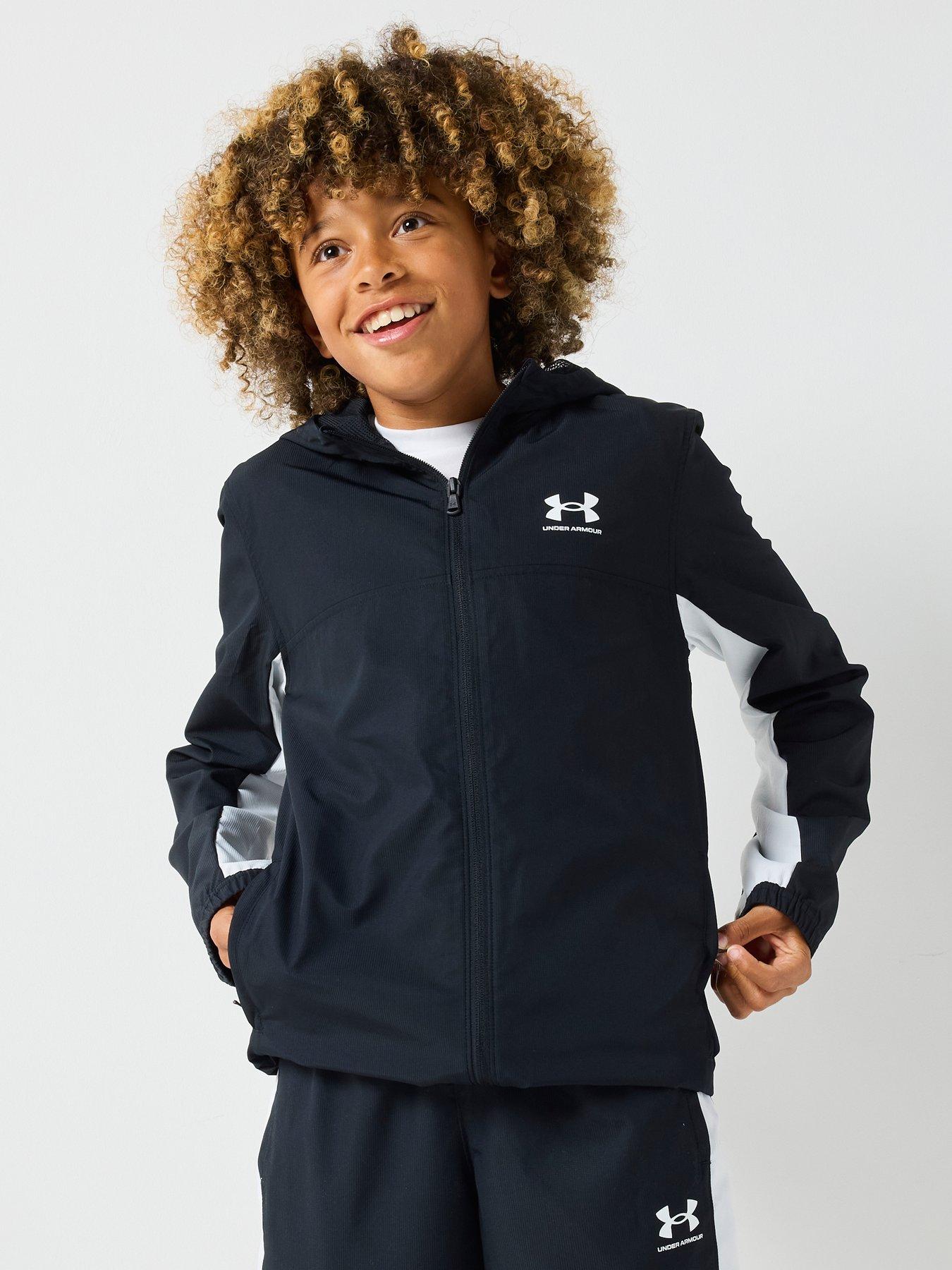 UNDER ARMOUR: Junior Boys Training Rival Woven Jacket - Black