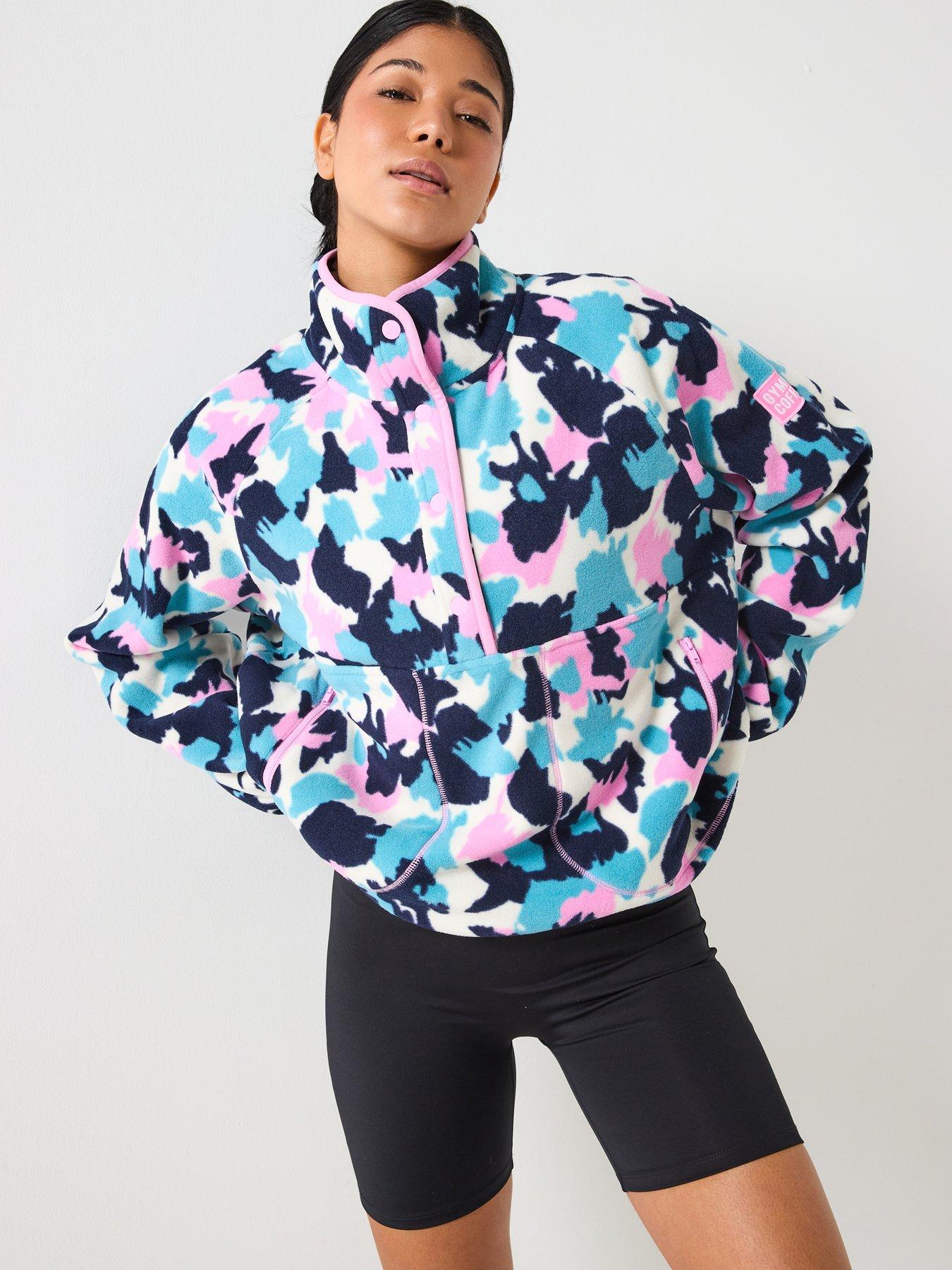 Gym + Coffee Womens Training Snap Polar Fleece - Pink | Very