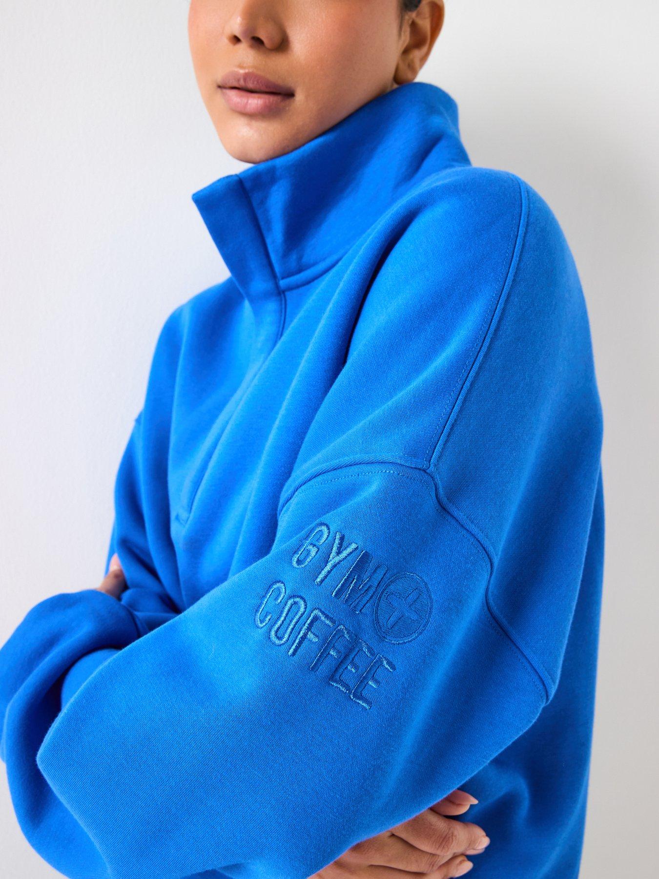 Gym + Coffee Womens Training Sierra Snap Collar Sweatshirt - Blue | Very
