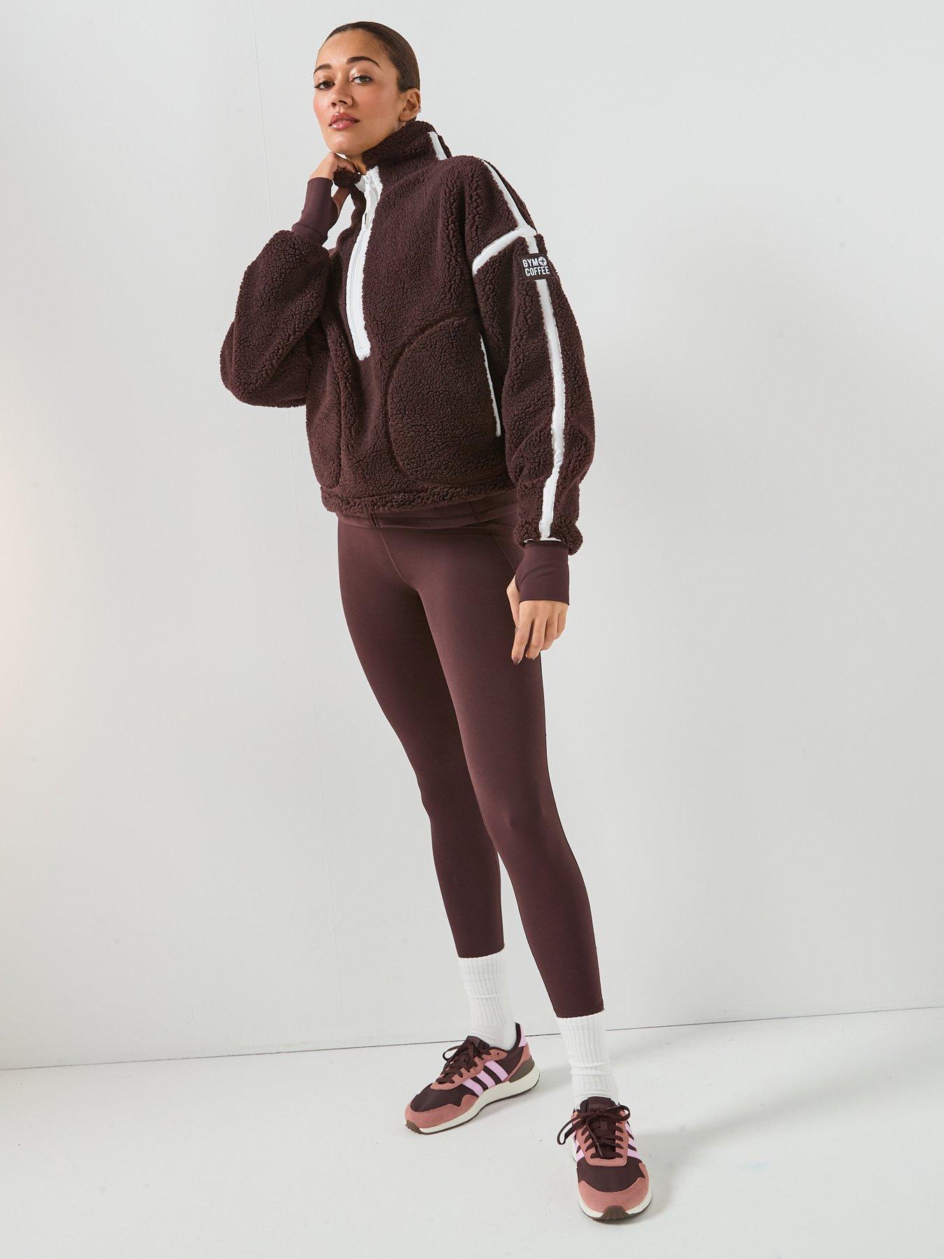 Image 3 of 5 of Gym + Coffee Womens Training Industry Half Zip Top - Brown