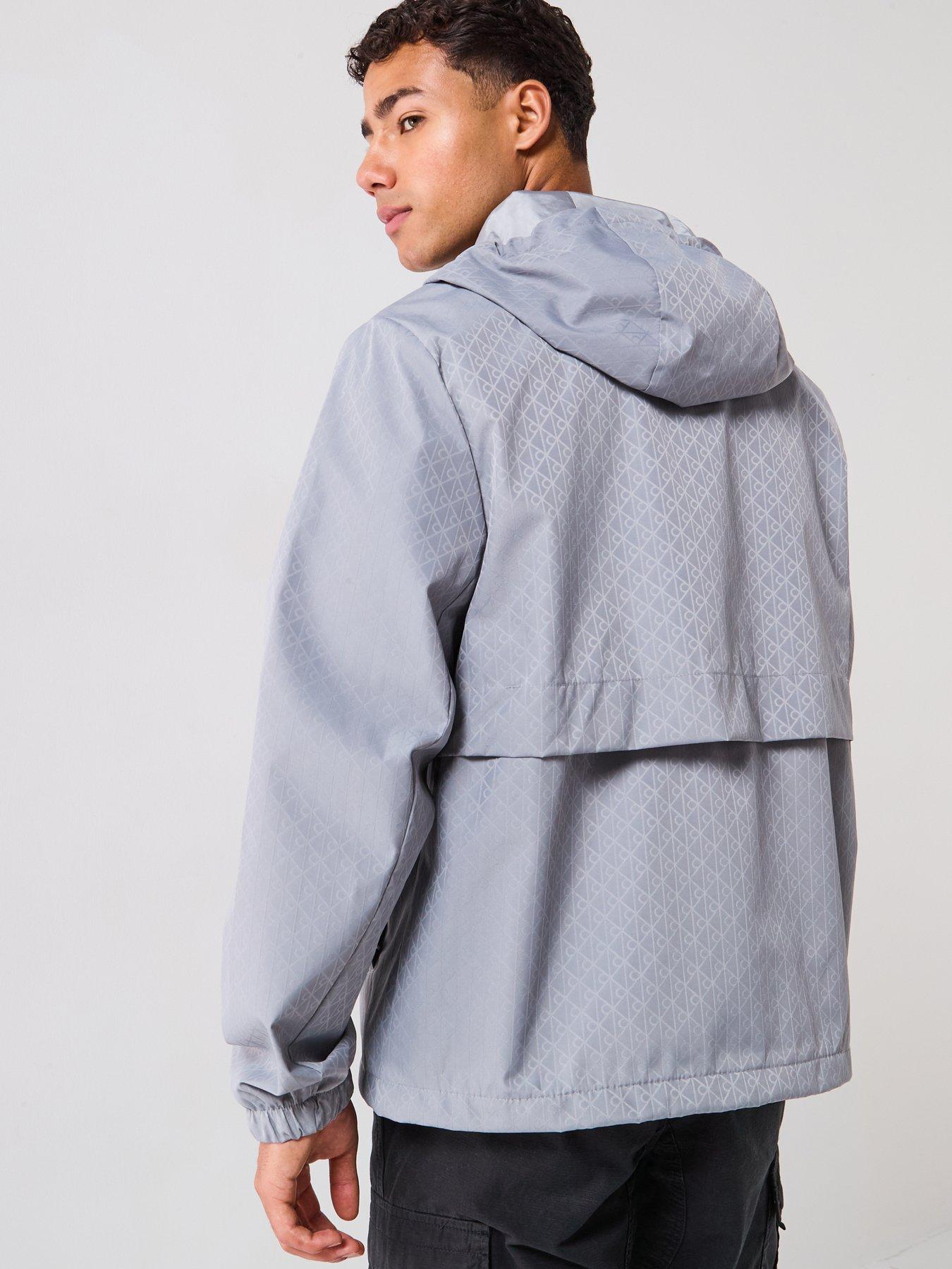 Image 2 of 6 of Calvin Klein Jeans All Over Print Monochrome Windbreaker Jacket - Grey