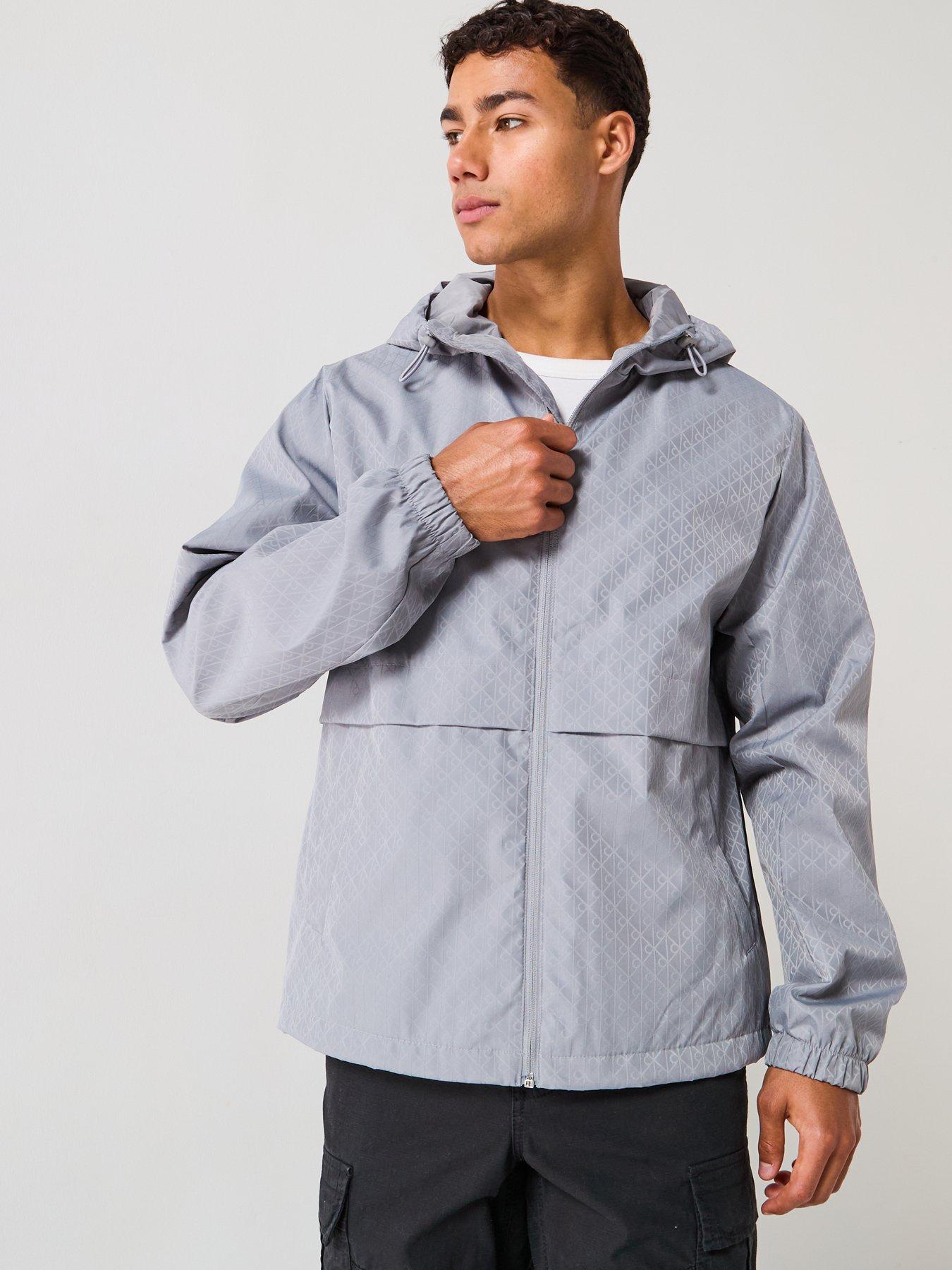 Image 5 of 6 of Calvin Klein Jeans All Over Print Monochrome Windbreaker Jacket - Grey