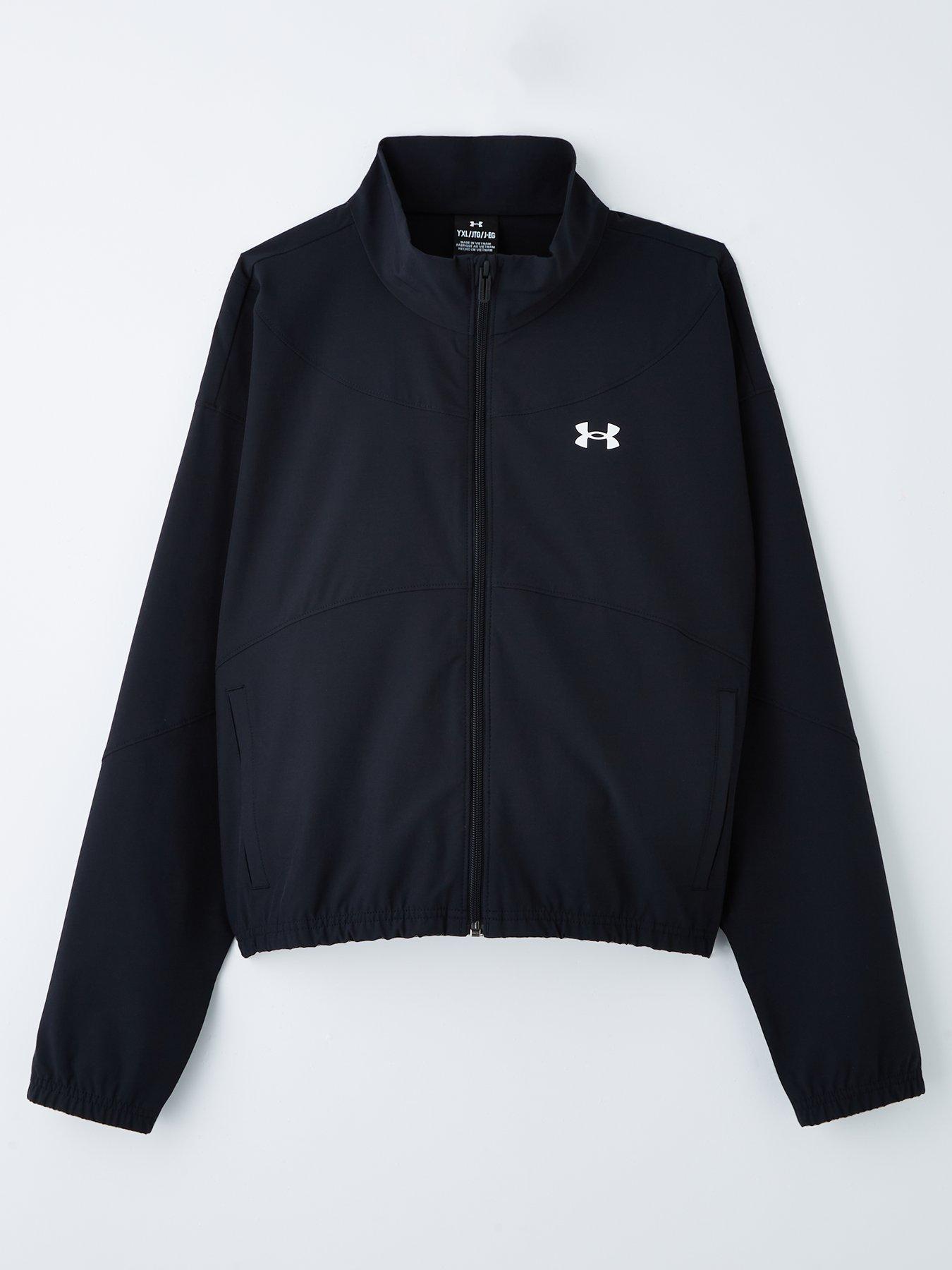 UNDER ARMOUR Junior Girls Training Rival Woven Jacket - Black